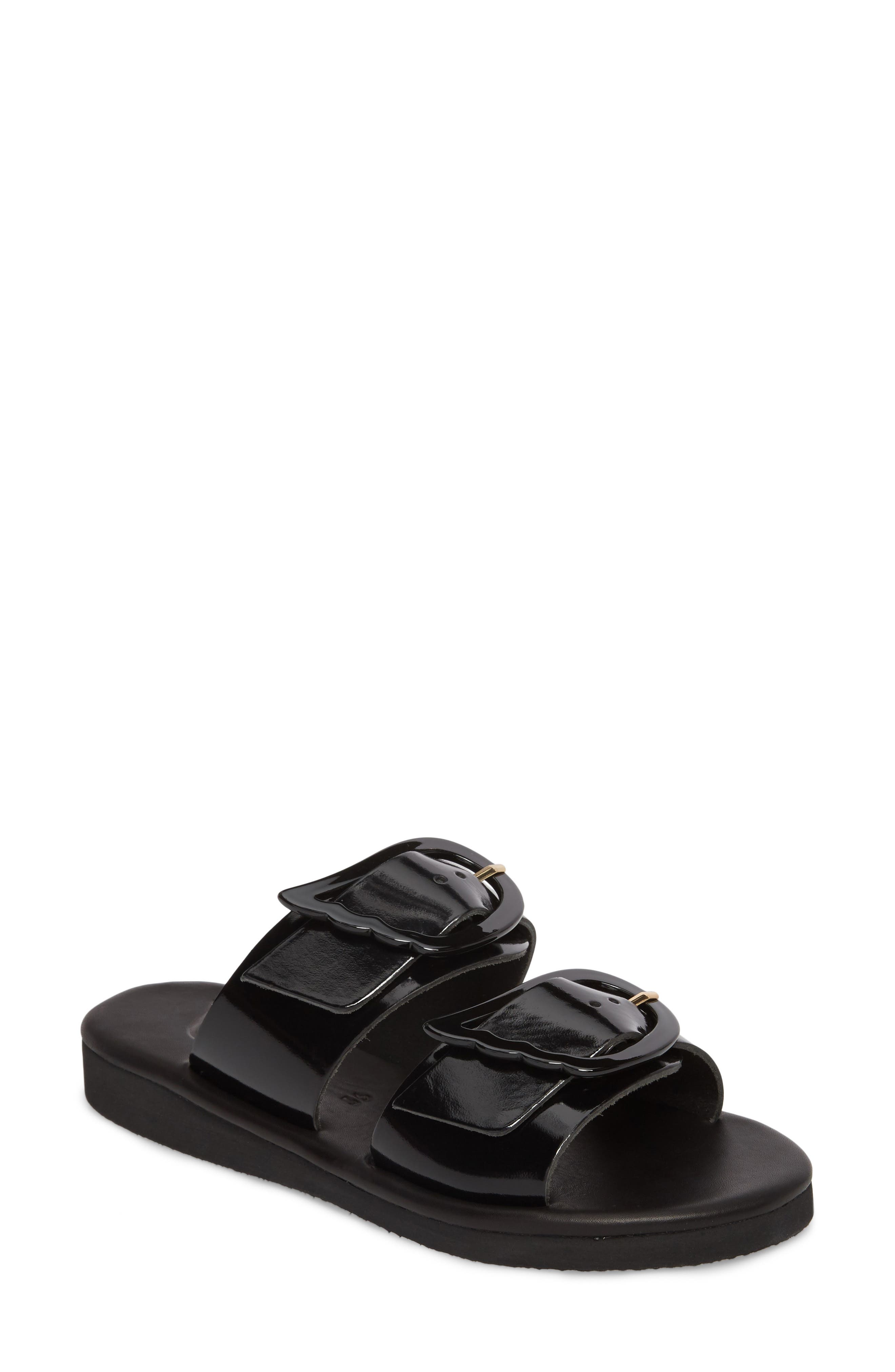 Ancient Greek Sandals Iaso Slide Sandal, Black