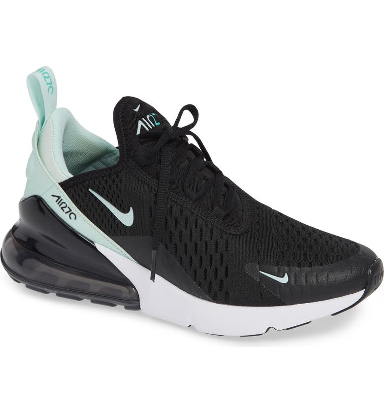 NIKE Air Max 270 Premium Sneaker, Main, color, BLACK/ IGLOO TURQUOISE WHITE