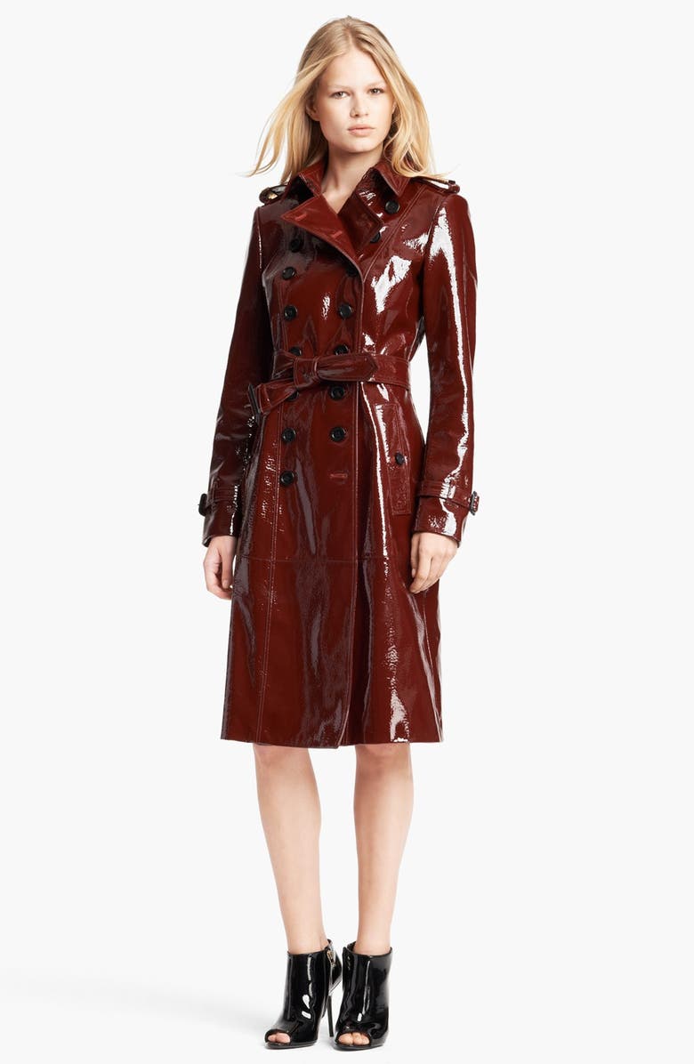 Burberry Prorsum Double Breasted Patent Leather Trench Coat | Nordstrom