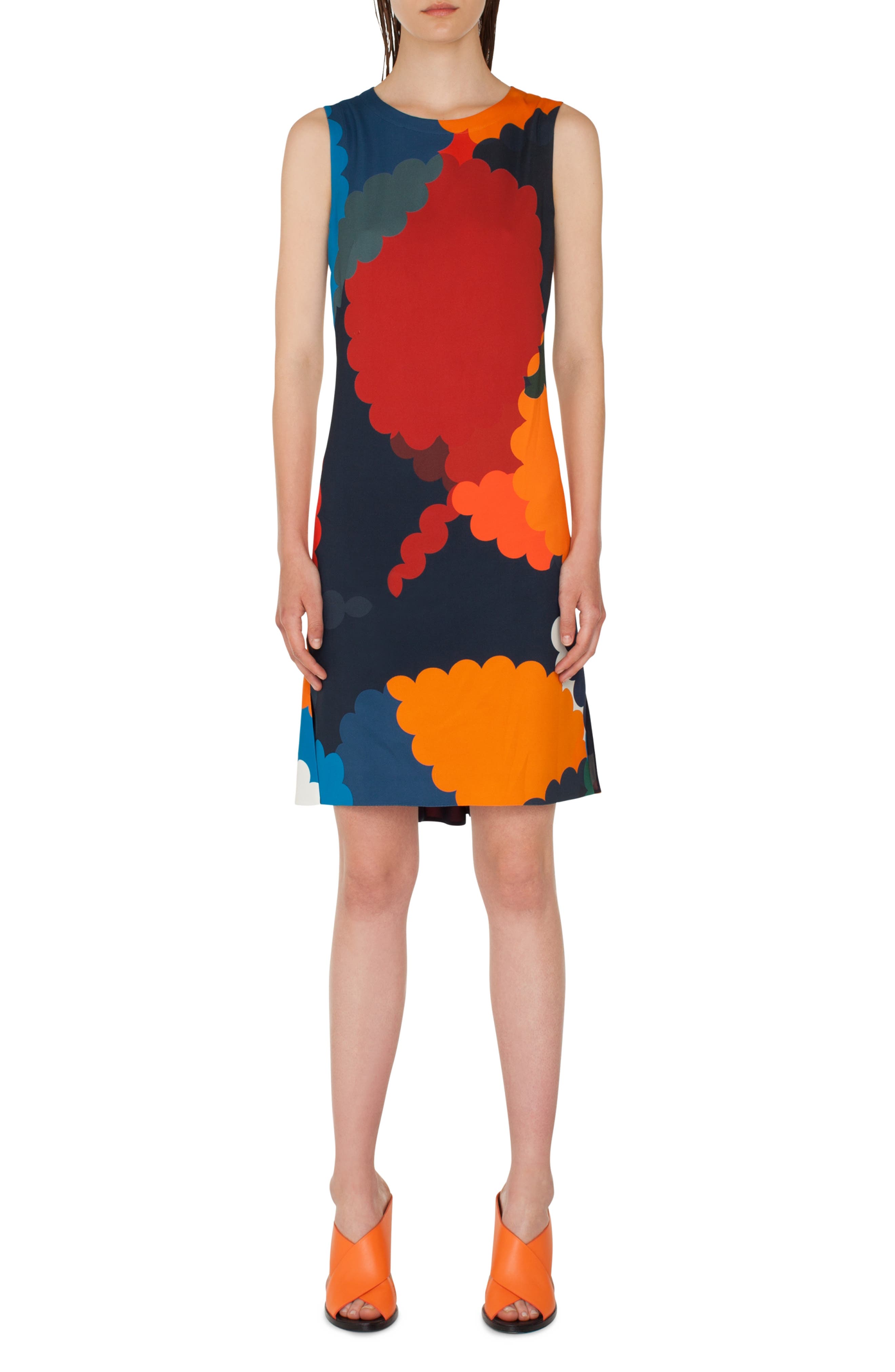Akris Punto Nuvola Print Shift Dress, Blue