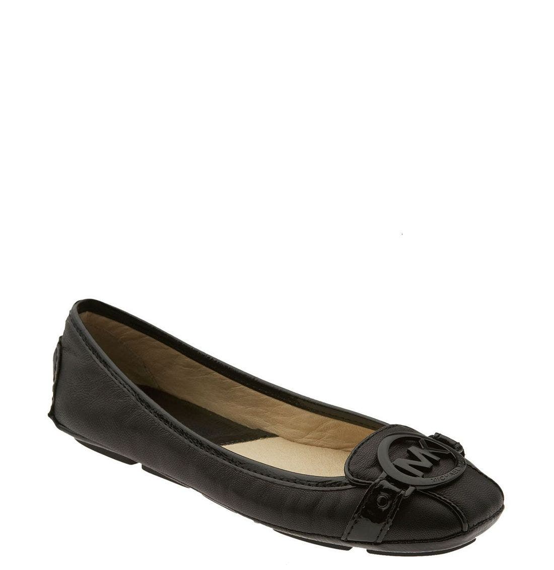michael michael kors fulton metallic logo flat