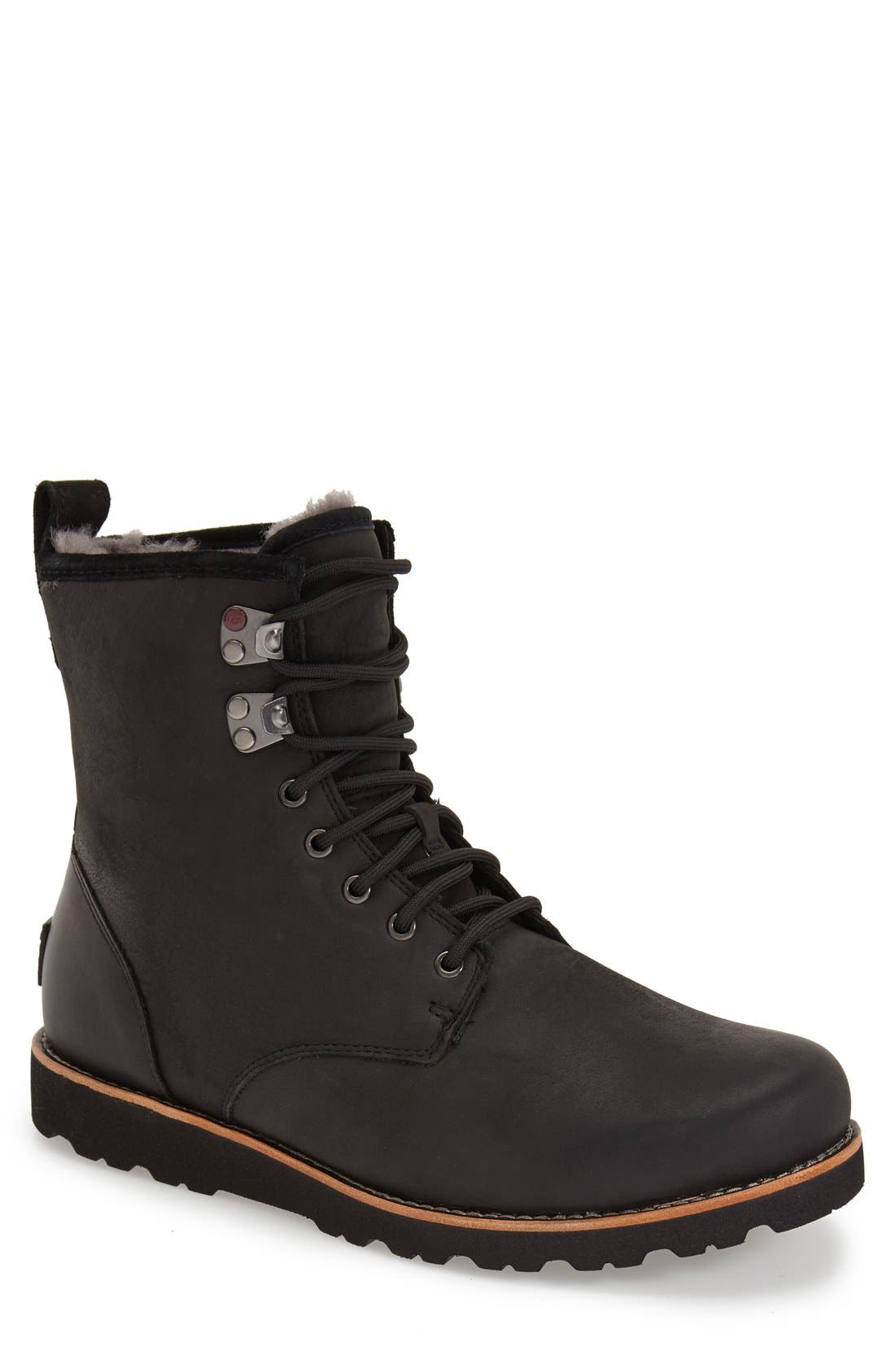 Ugg Hannen Plain Toe Waterproof Boot With Genuine Shearling