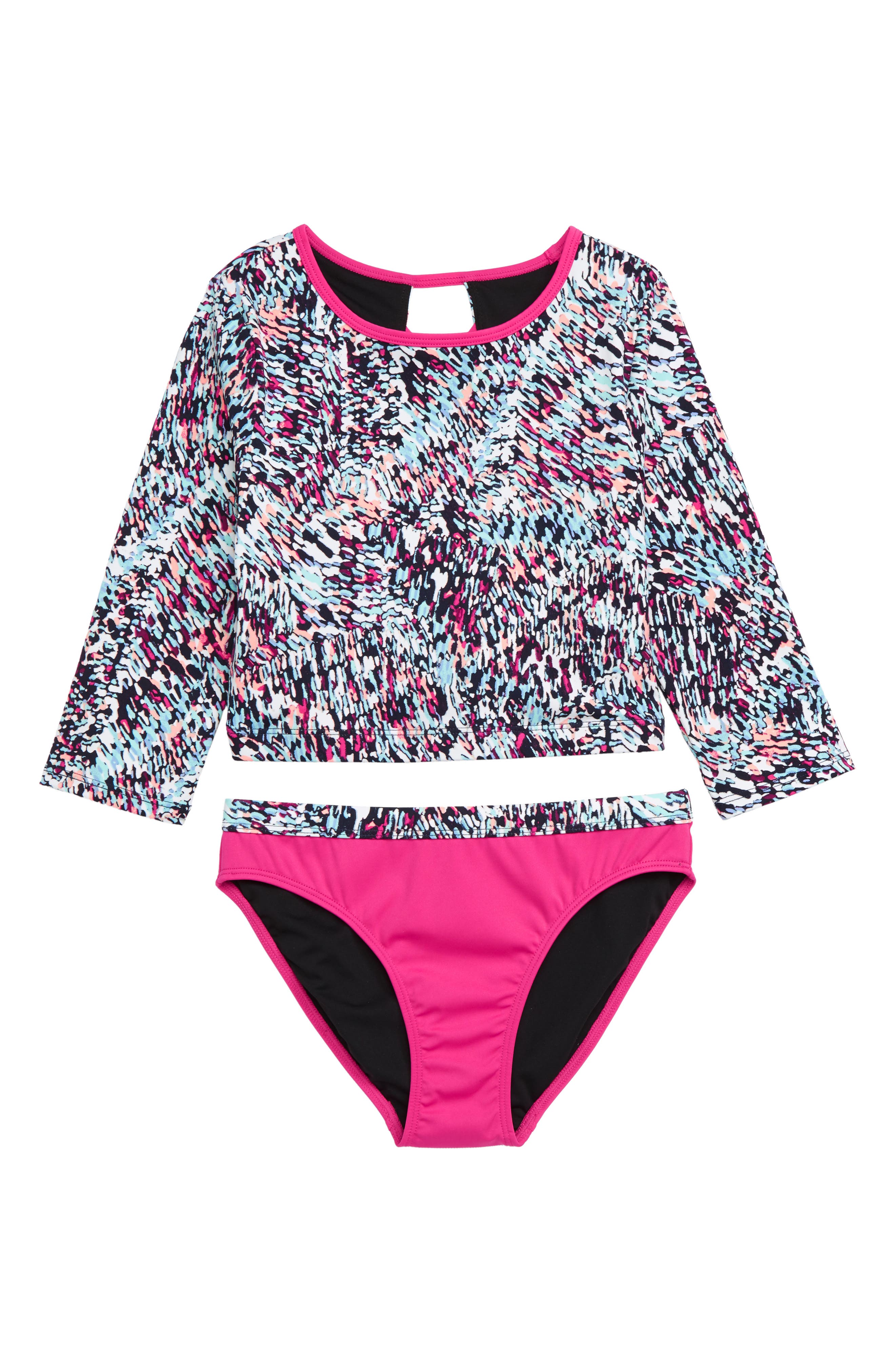 Zella Girl Scoop TwoPiece Rashguard Swimsuit (Big Girls) Nordstrom