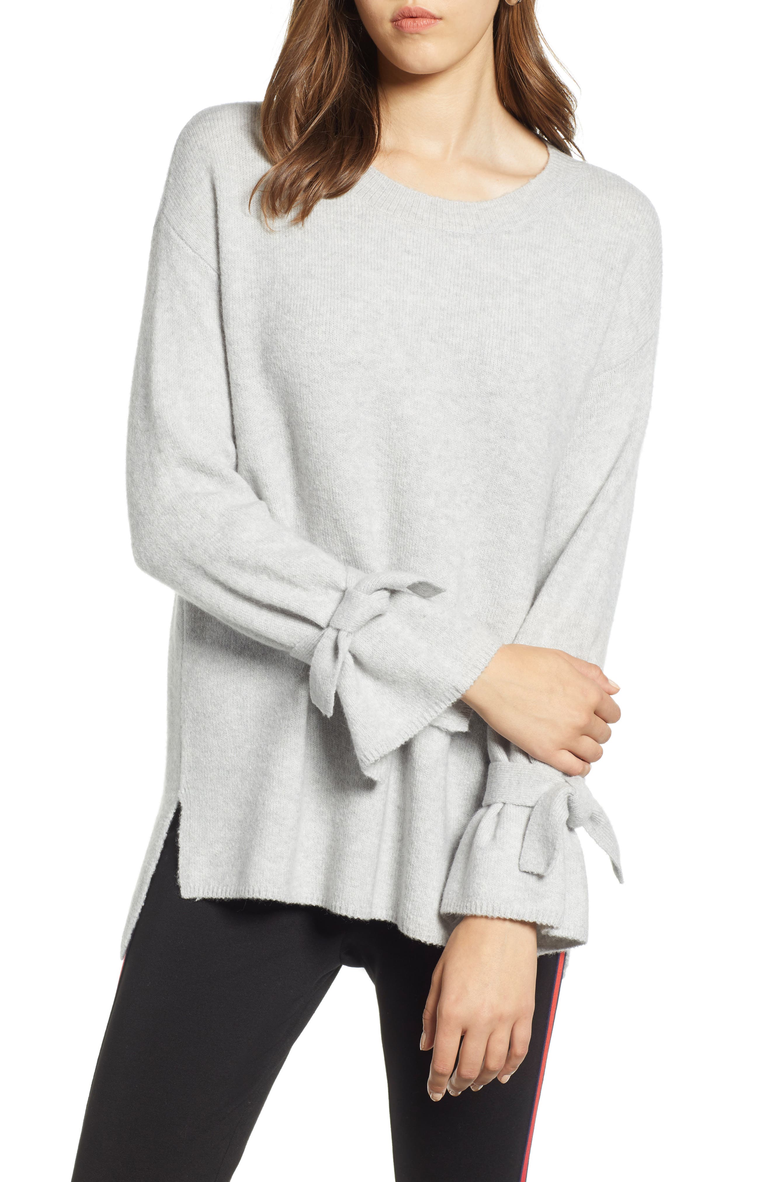 Halogen Tie Sleeve Wool Blend Sweater