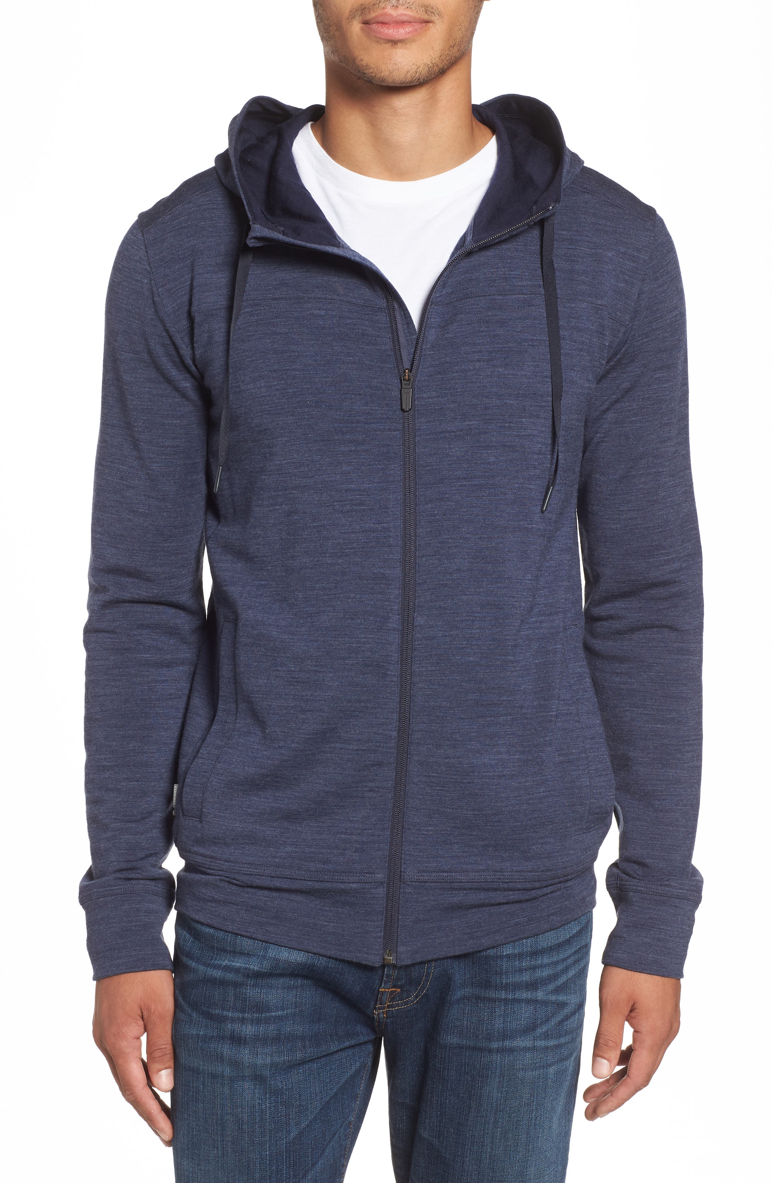 Icebreaker Shifter Merino Wool Blend Hoodie, Blue