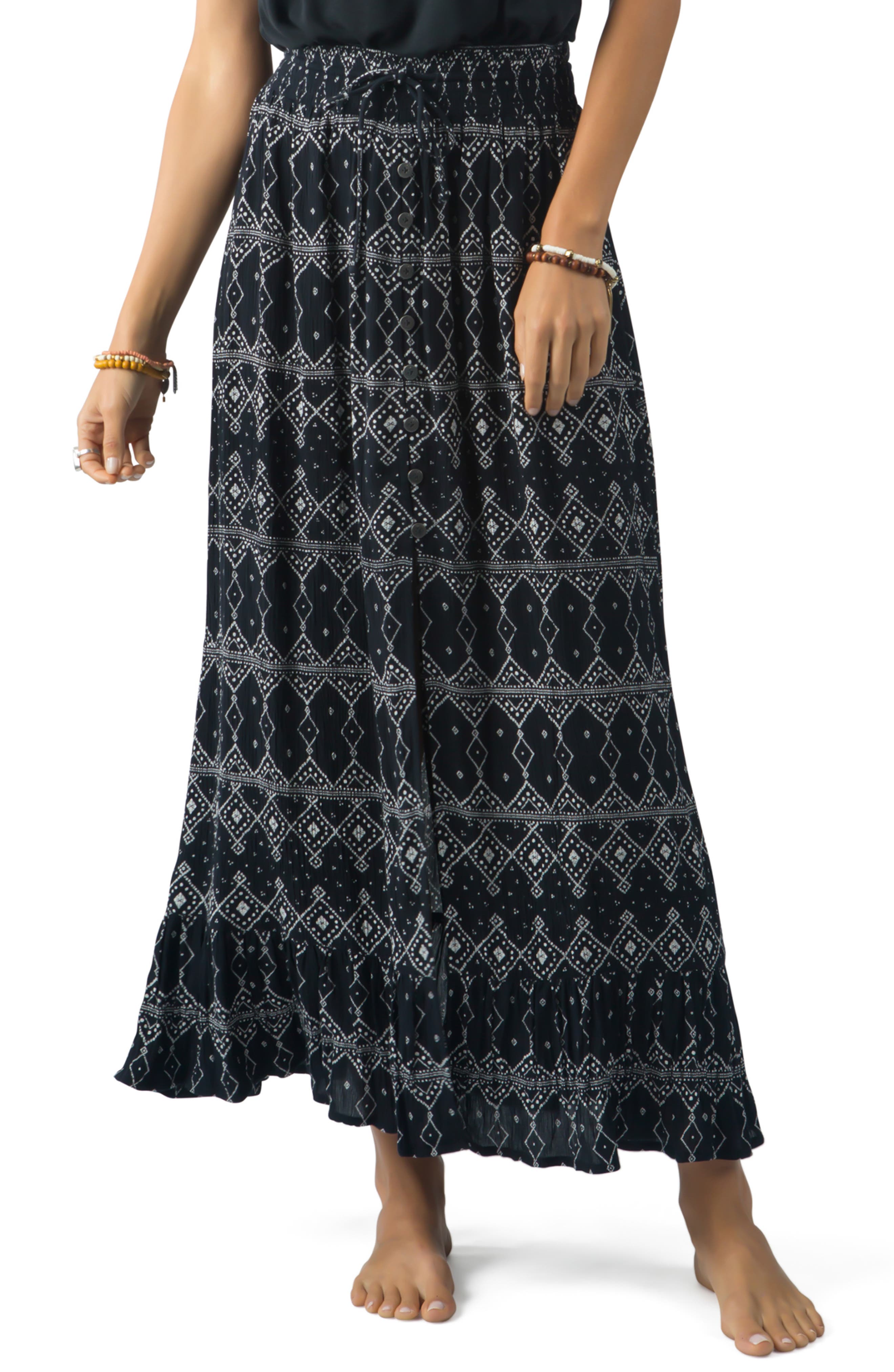 Rip Curl Sari Maxi Skirt, Black