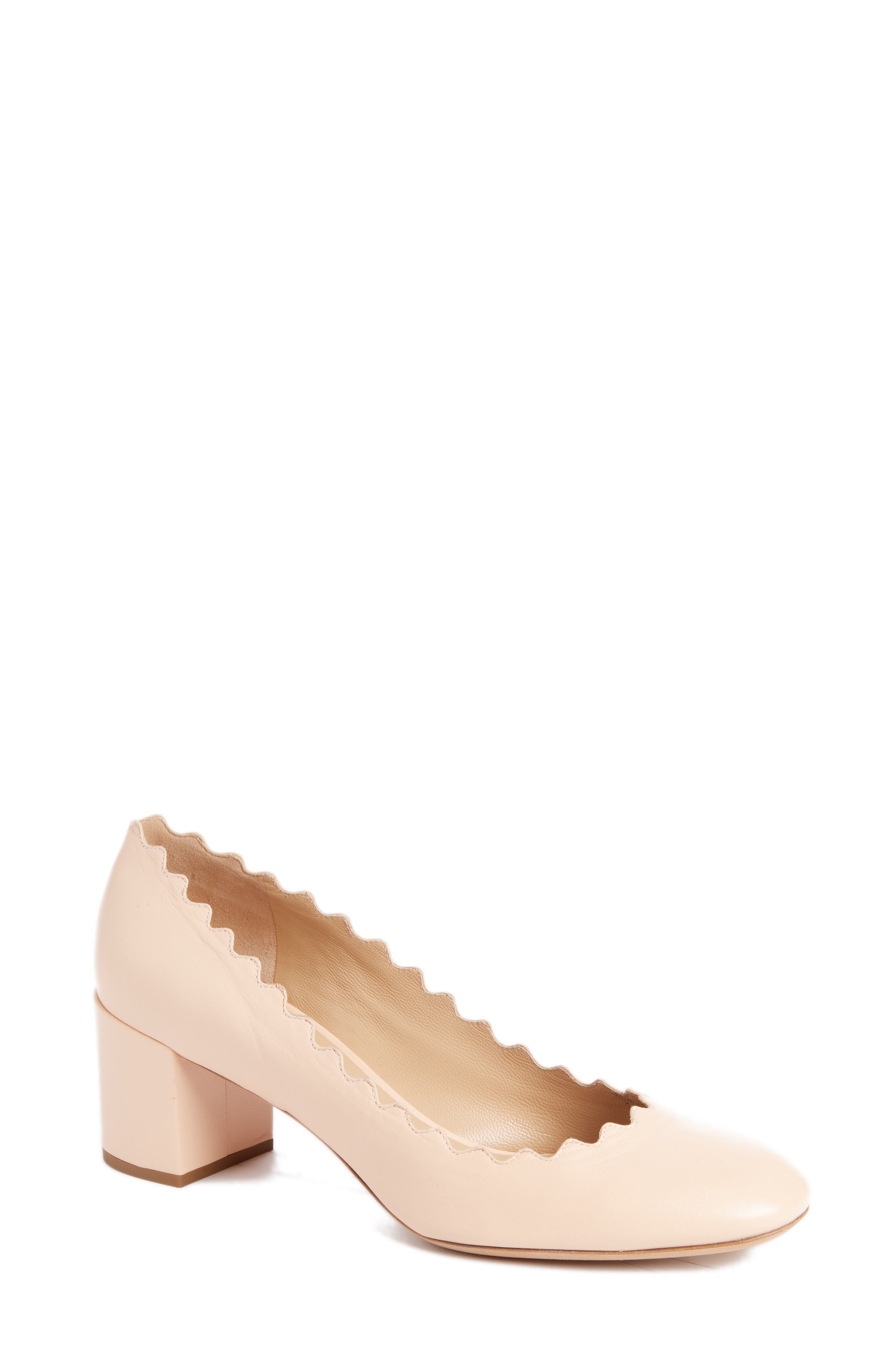 Chloe Lauren Scalloped Pump, Beige