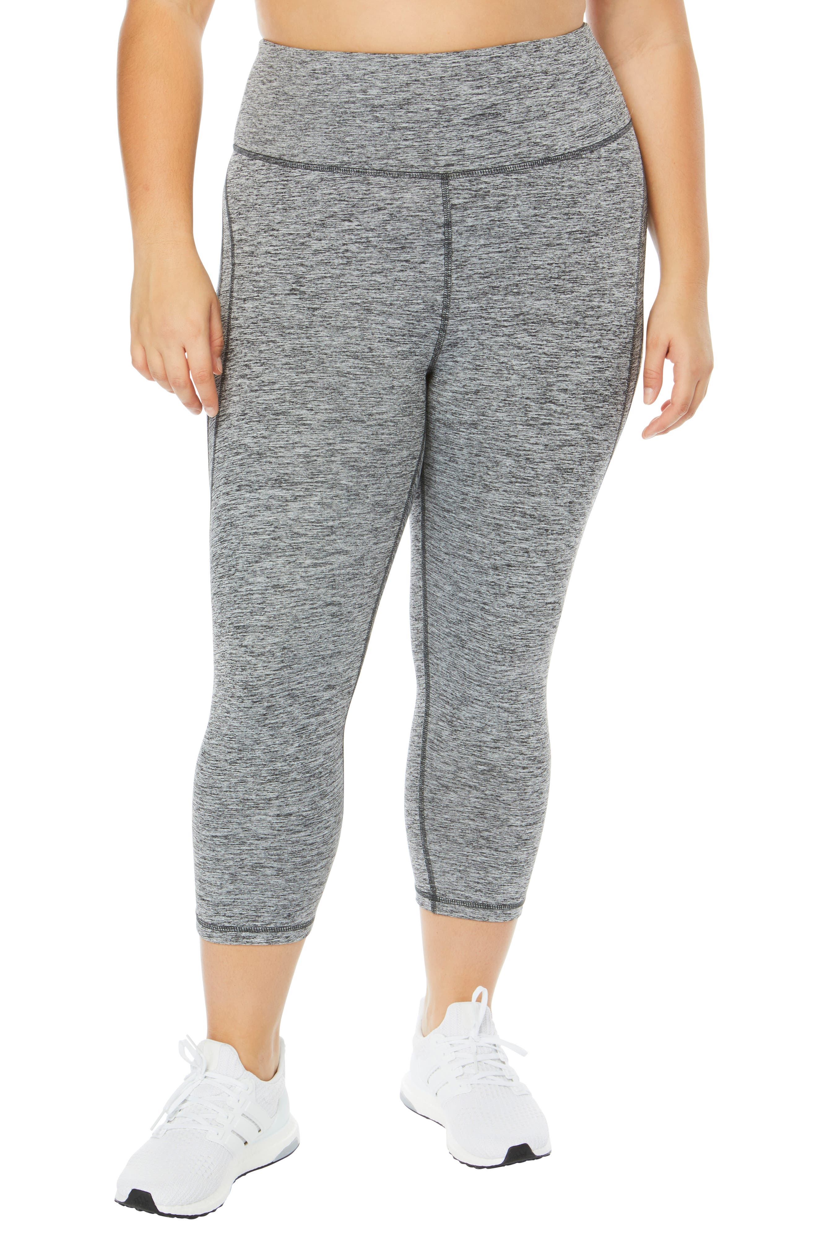 Plus Size Shape Activewear High Rise Ss Capris, Grey