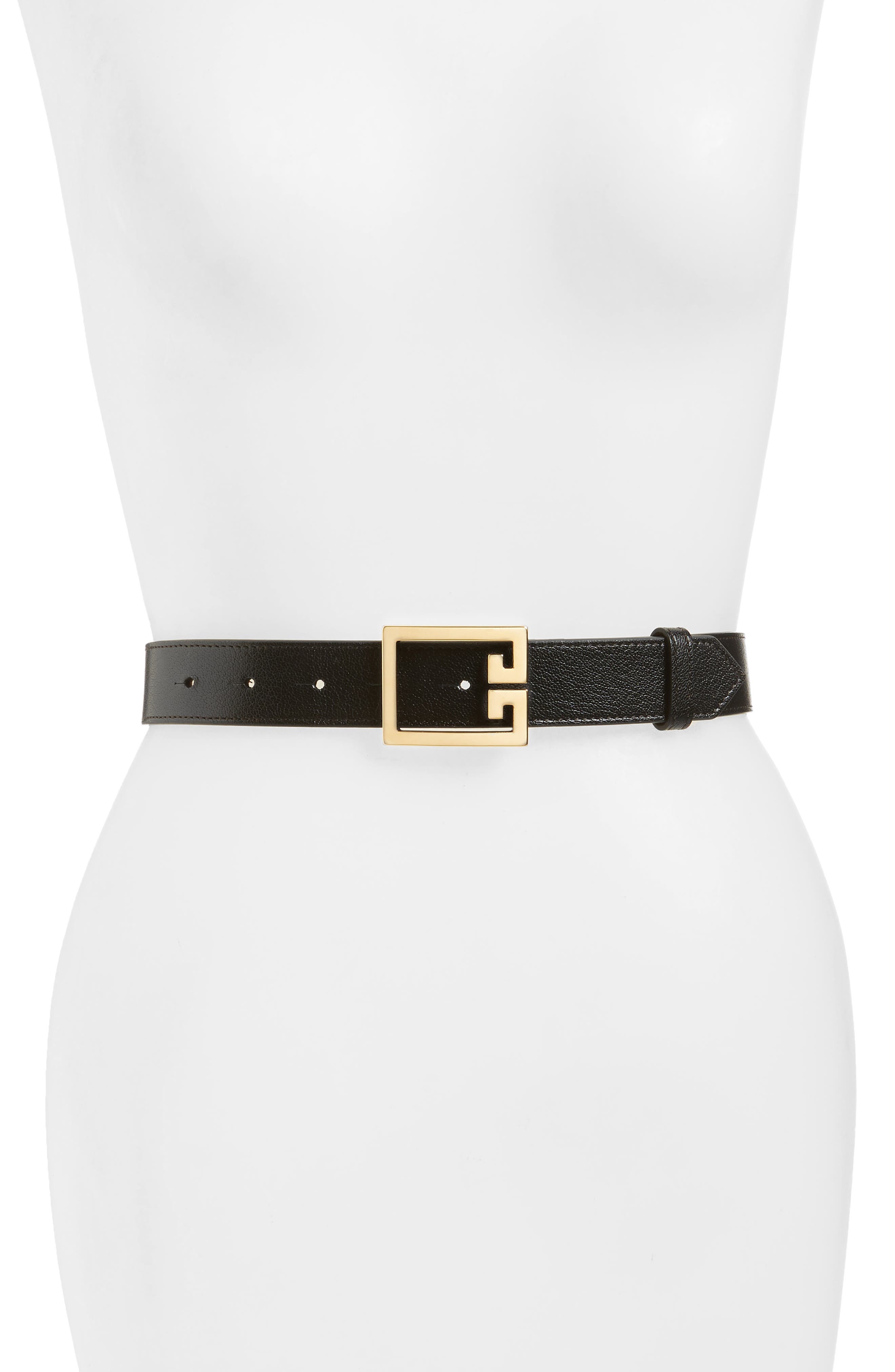 Givenchy 2G Buckle Leather Belt