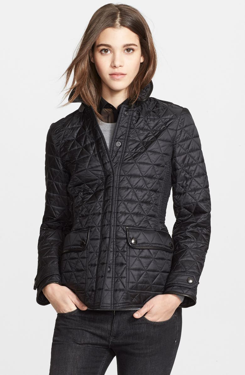 Burberry Brit 'Lunesbury' Leather Trim Quilted Jacket | Nordstrom