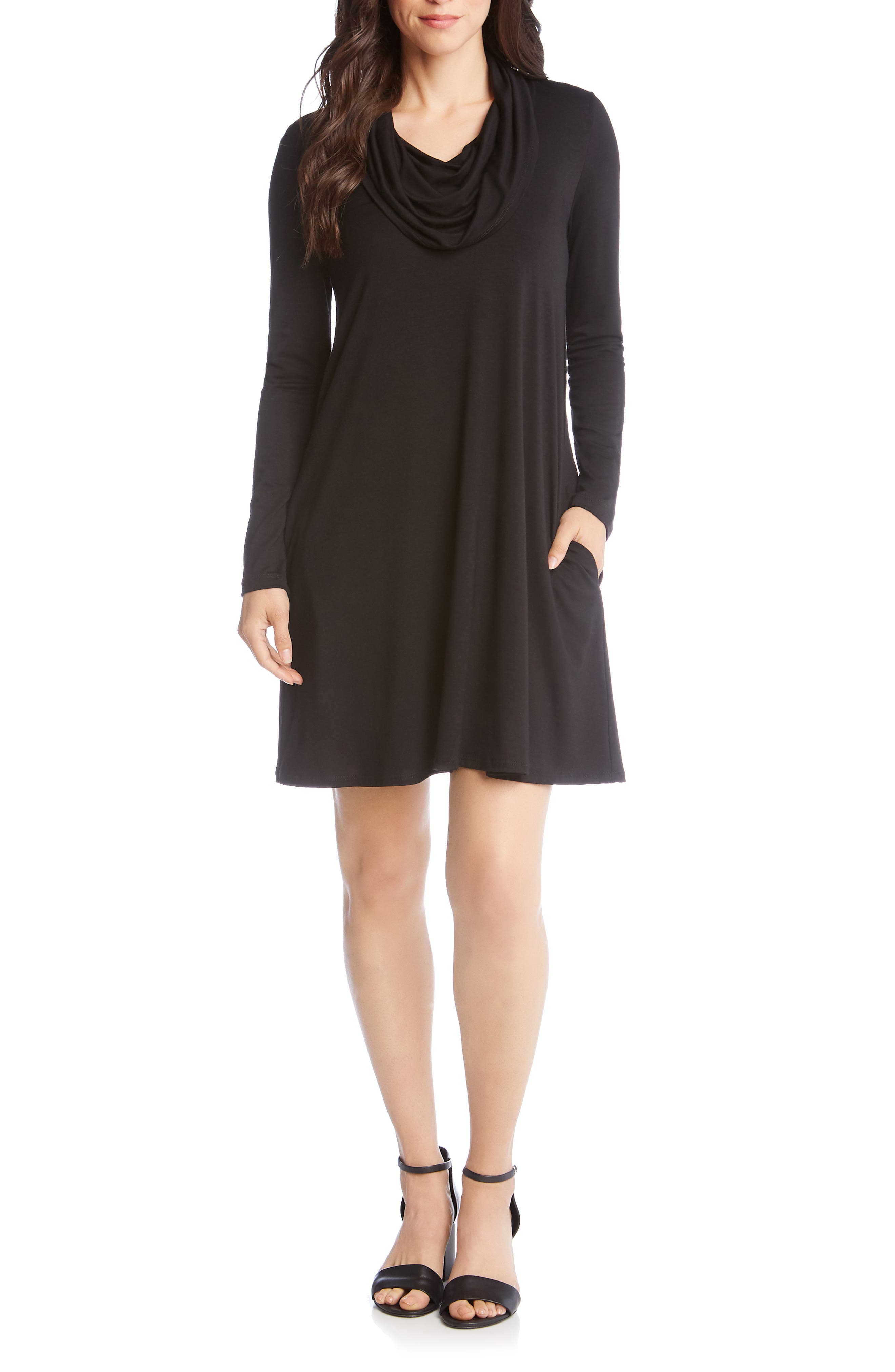 Karen Kane Chloe Cowl Neck Swing Dress, Black