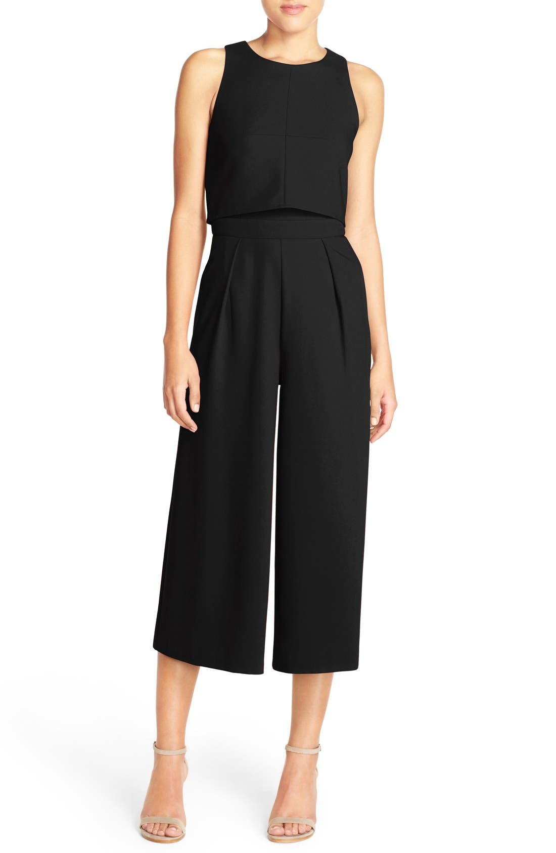 Chelsea28 Popover Crop Wide Leg Jumpsuit Nordstrom