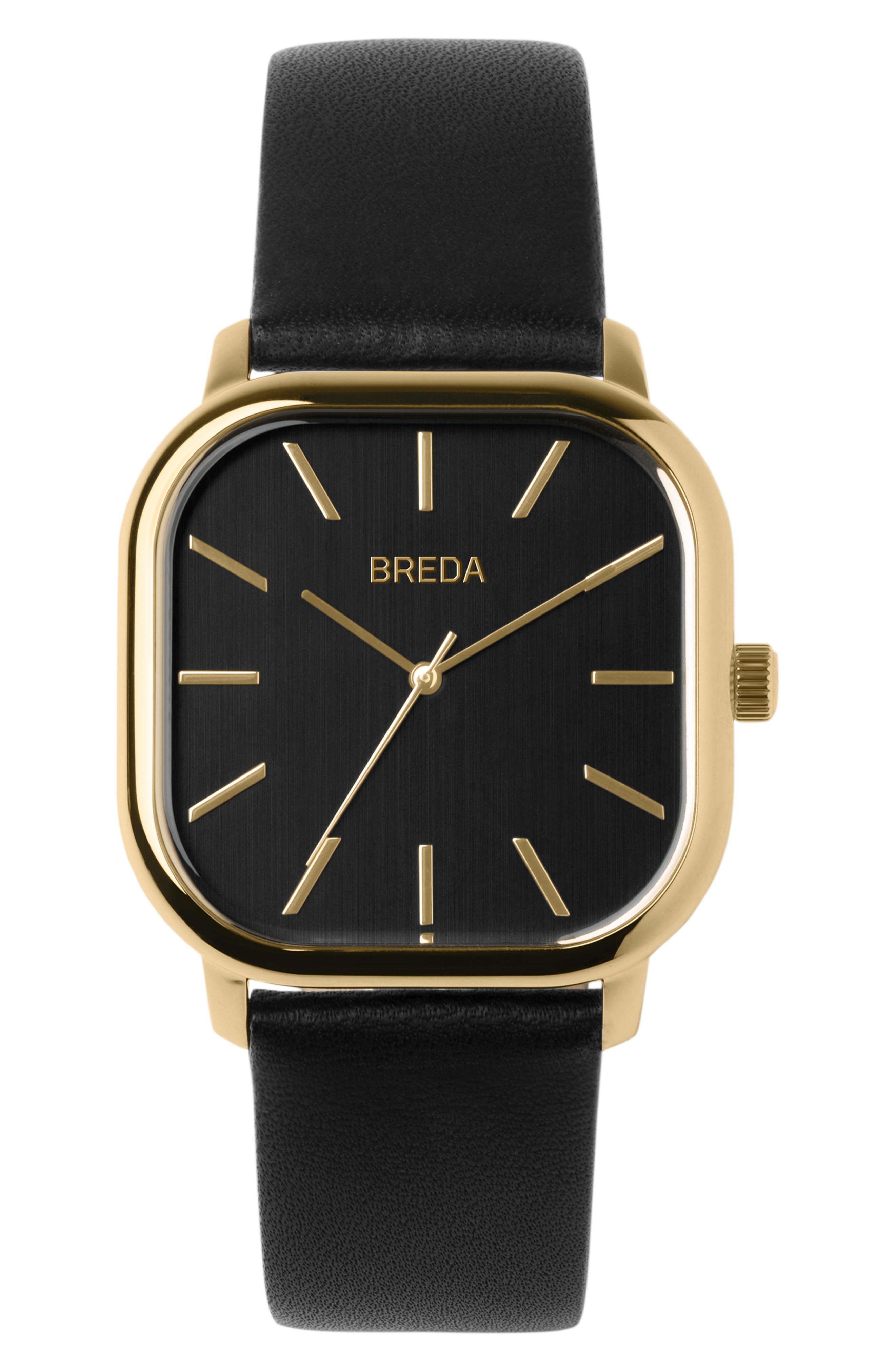 Breda Visser Square Leather Strap Watch, 35Mm