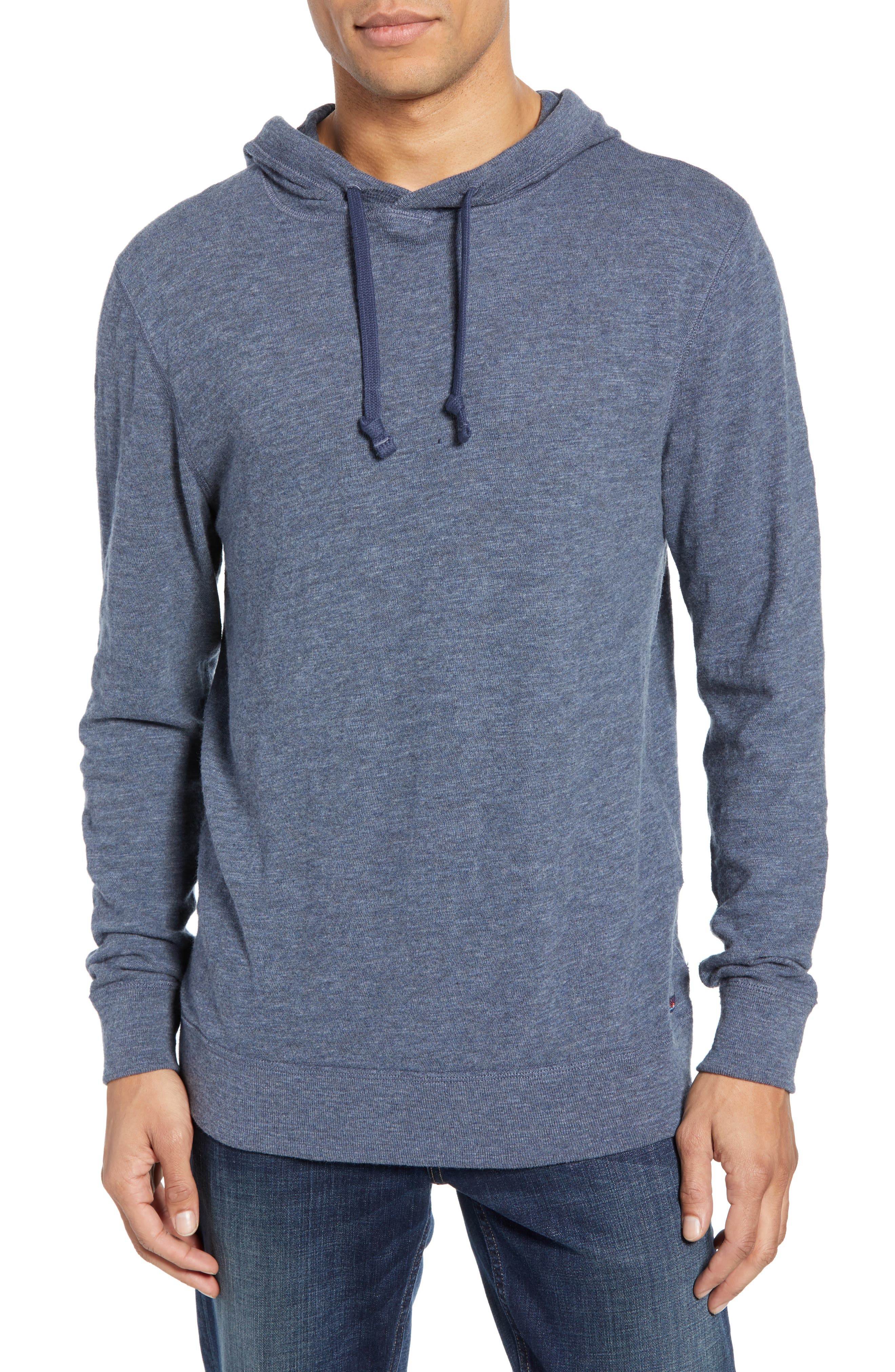 Faherty Regular Fit Slub Cotton Hoodie, Blue