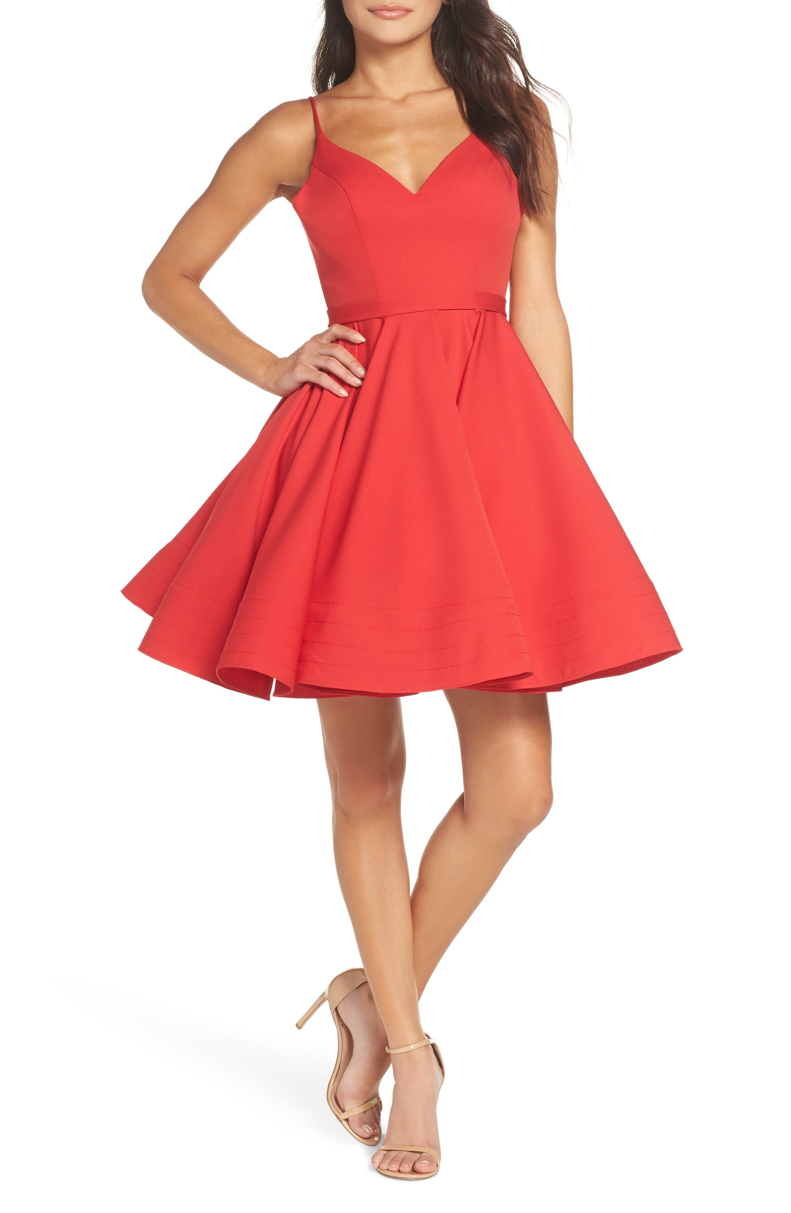 MAC Duggal Fit & Flare Party Dress, Red