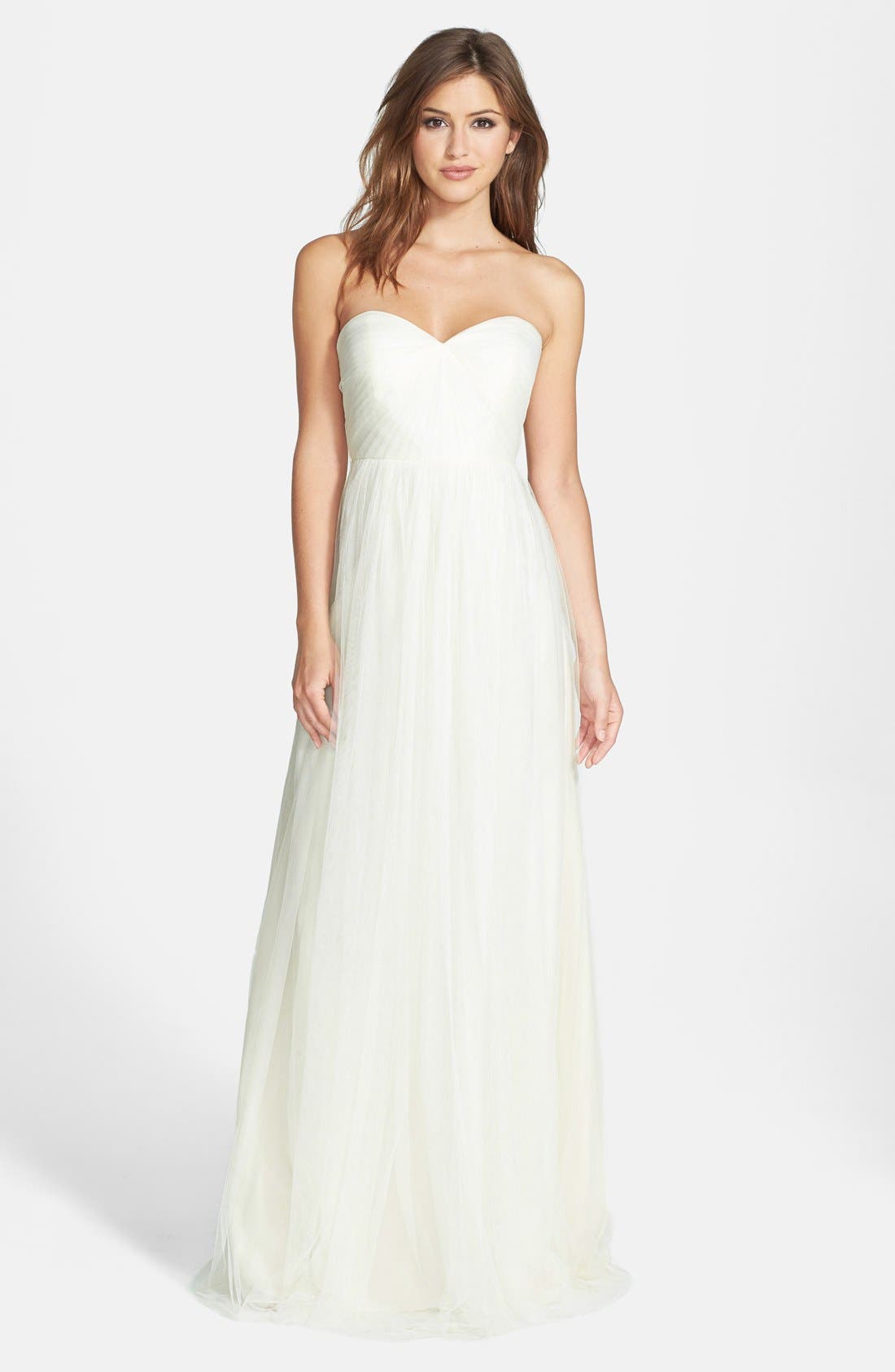 Jenny Yoo Annabelle Convertible Tulle Column Dress, Ivory