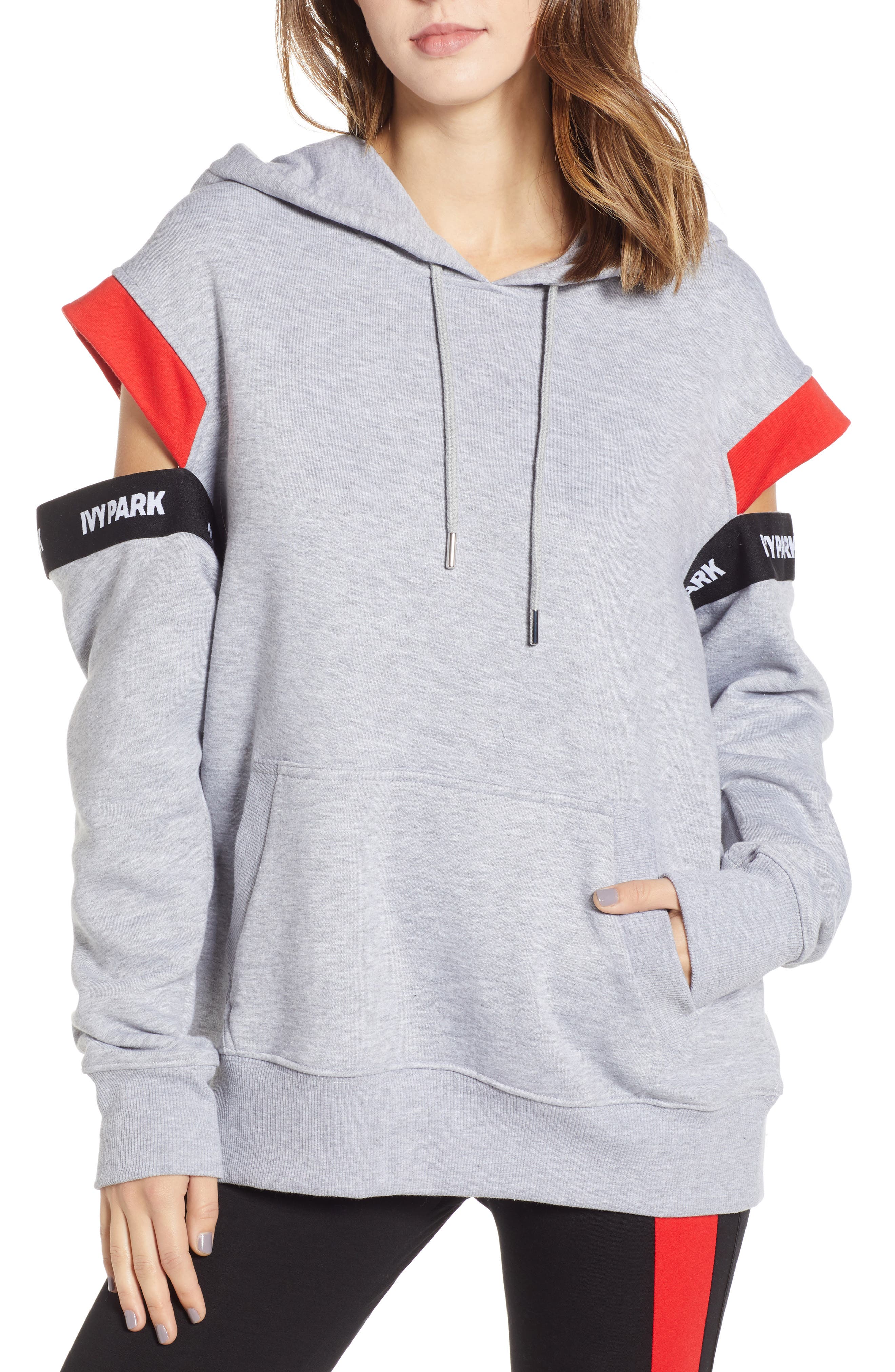 Ivy Park Slash Sleeve Hoodie, Grey