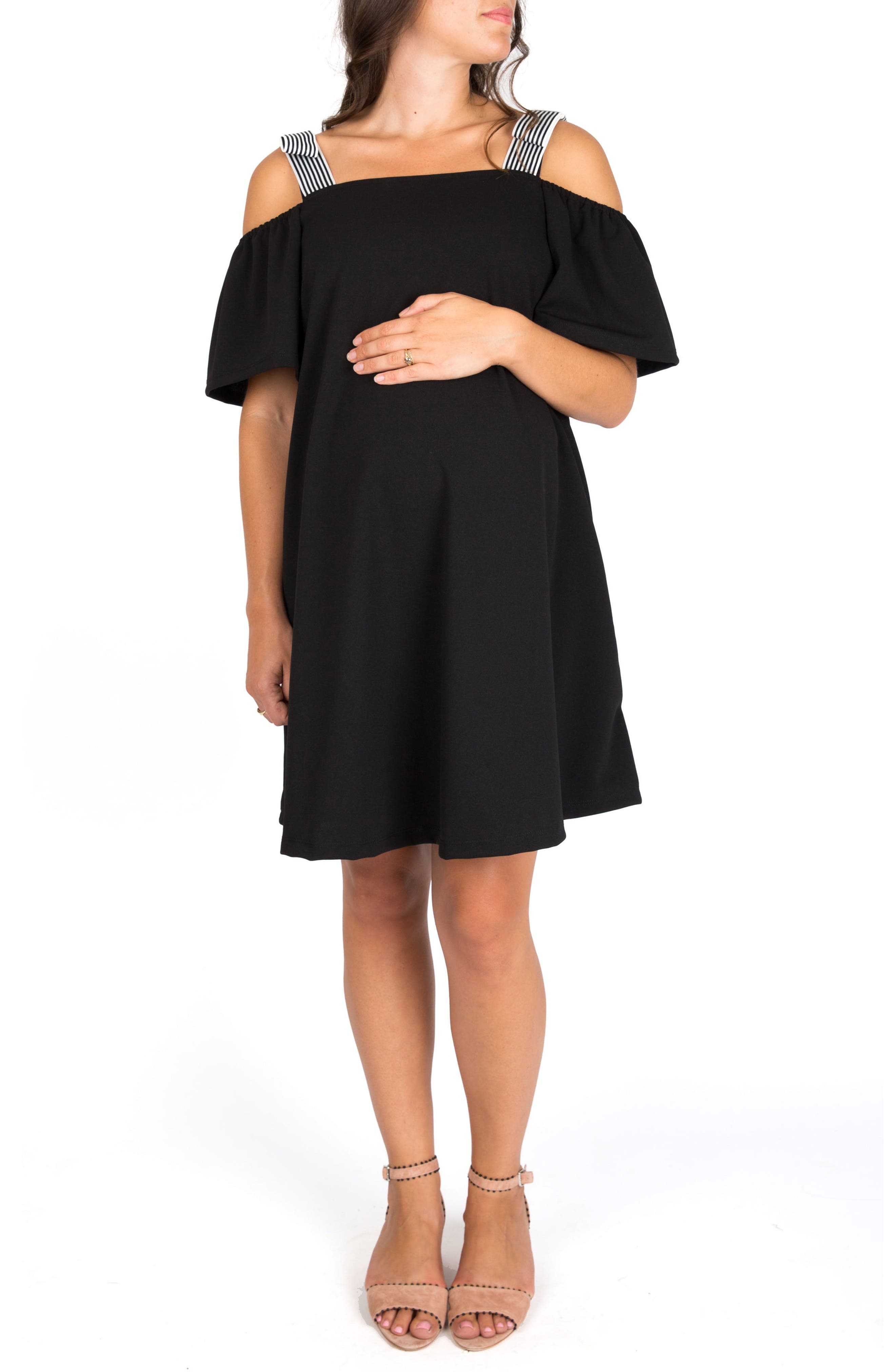 Nom Maternity Millie Off The Shoulder Maternity Dress