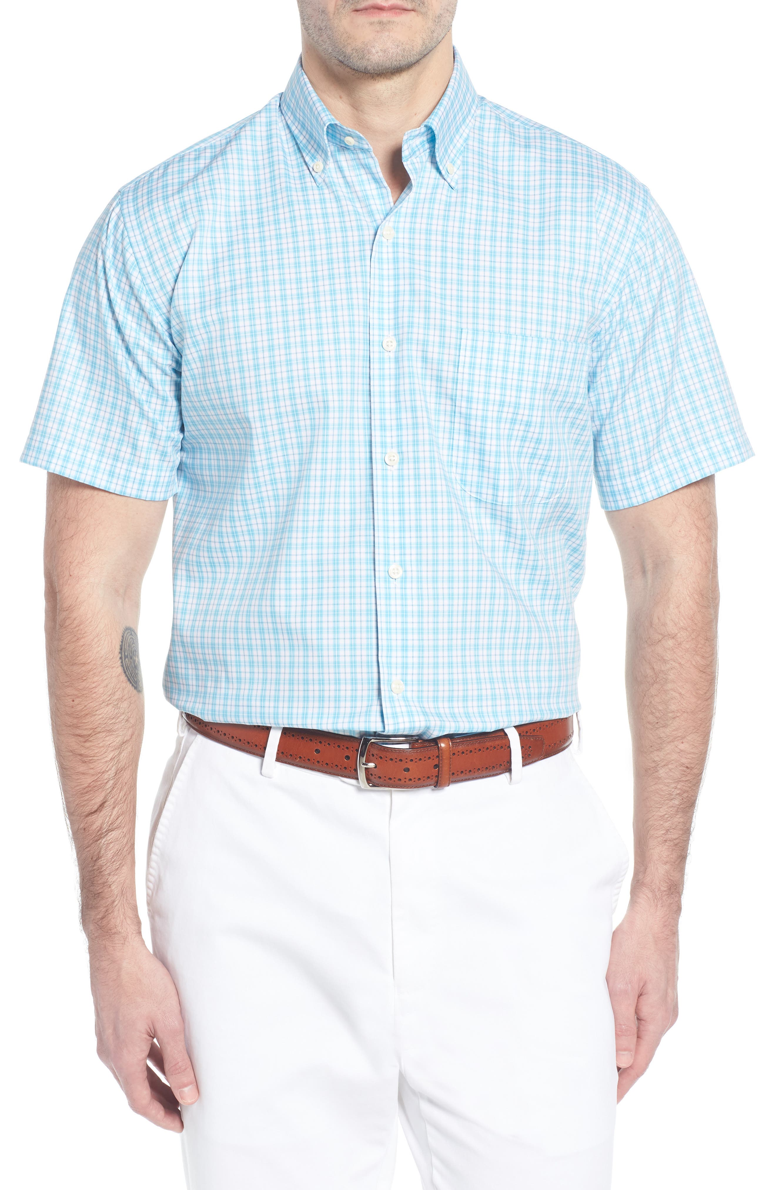 Peter Millar Crown Ease Eventide Check Sport Shirt, Blue