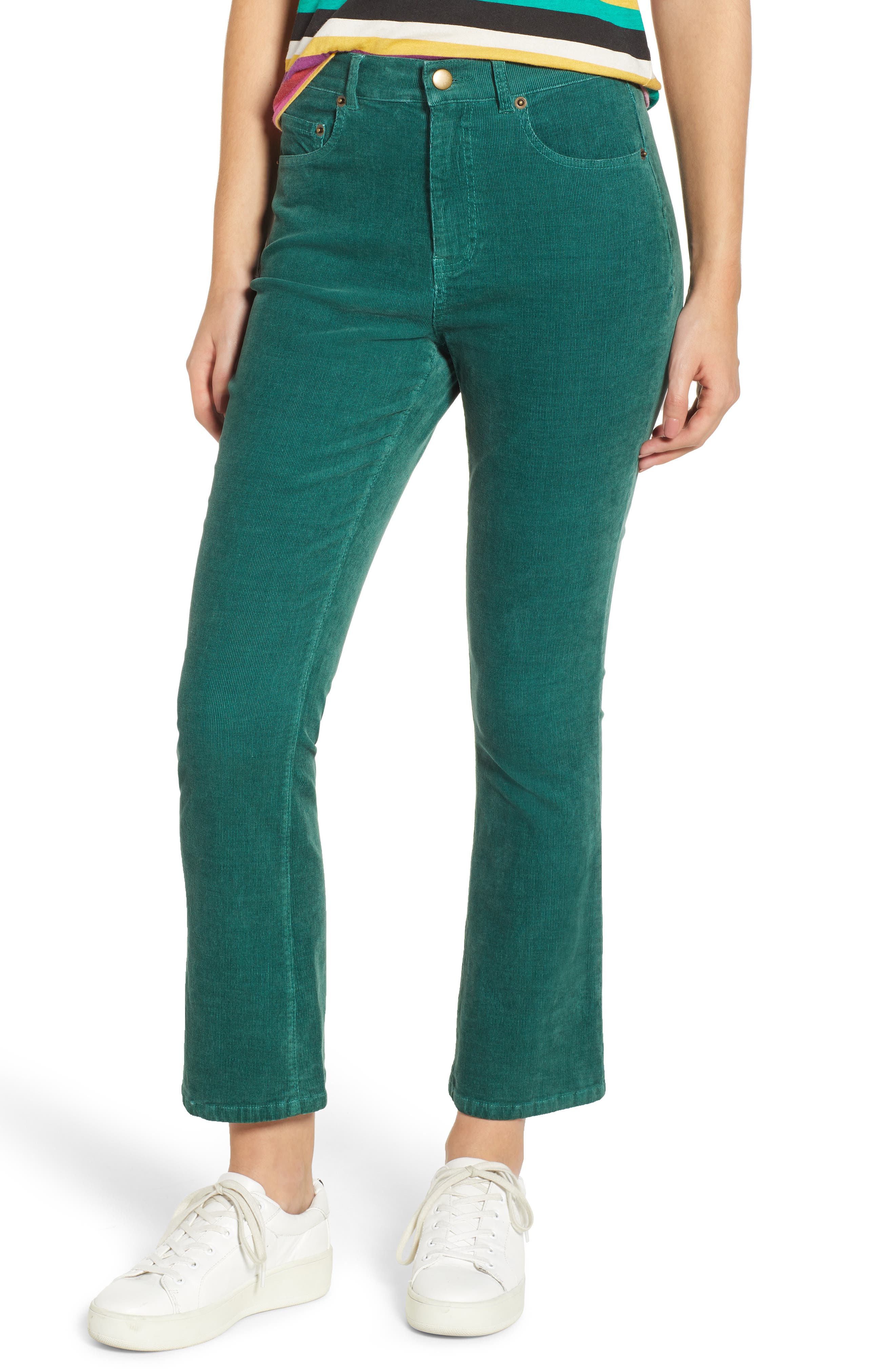 Pam & Gela Crop Flare Pants, Blue/green