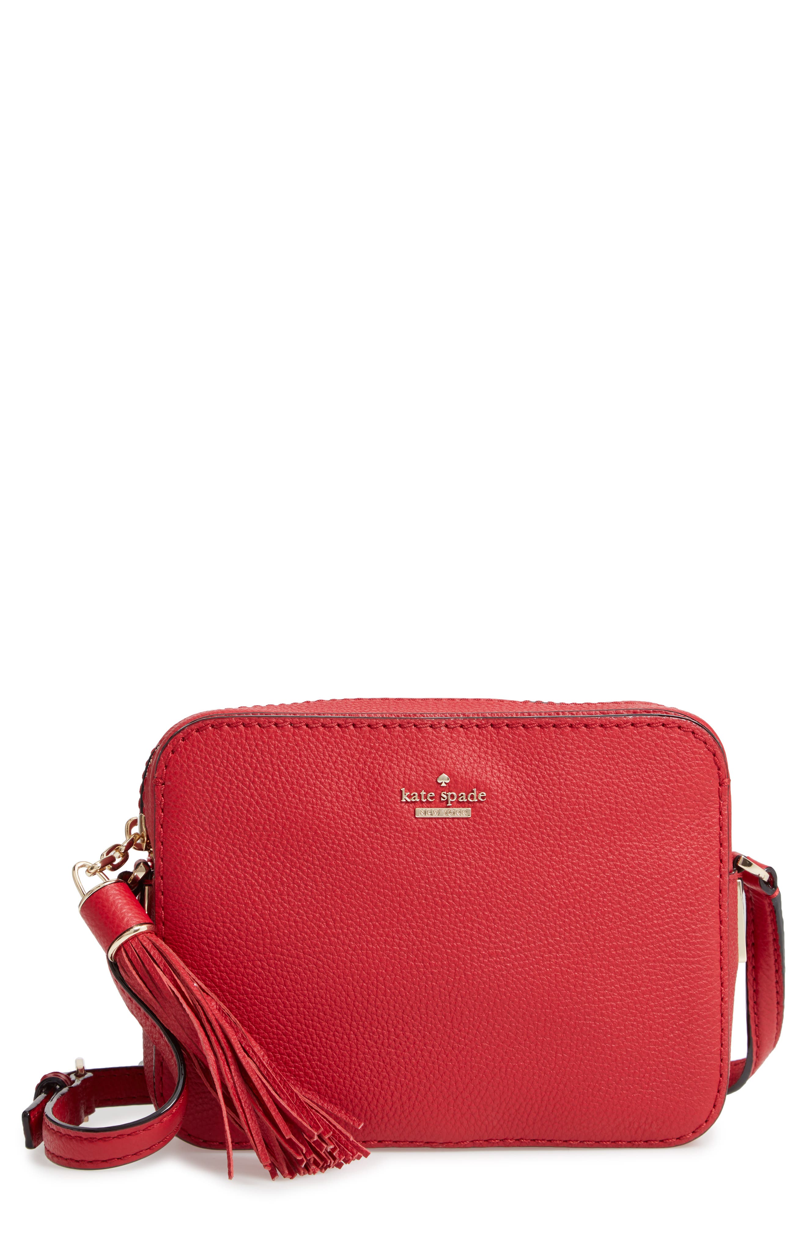 kingston drive â arla leather crossbody bag, Main, color, HEIRLOOM RED