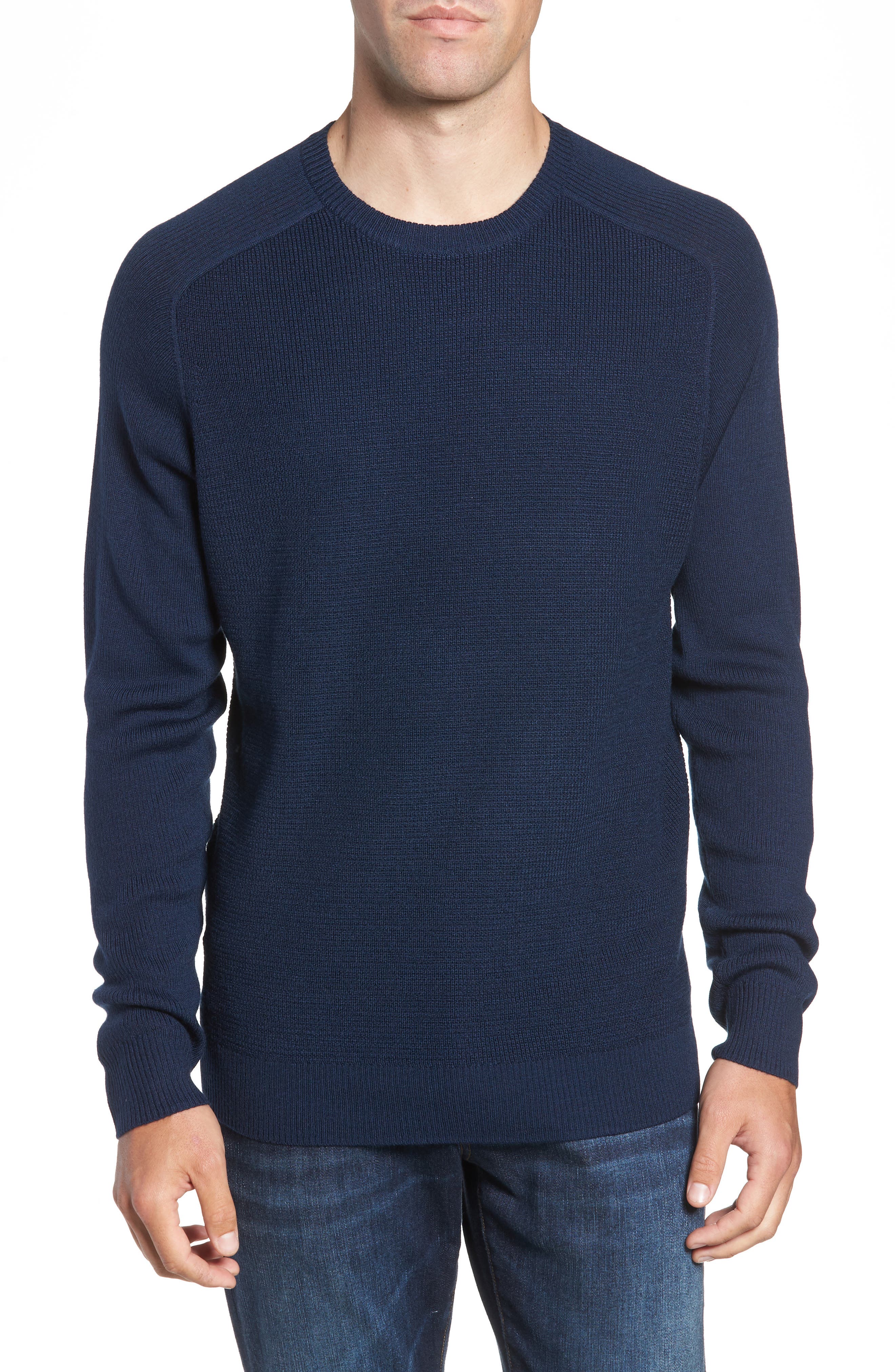 Nordstrom Shop Crewneck Wool Blend Sweater, Blue