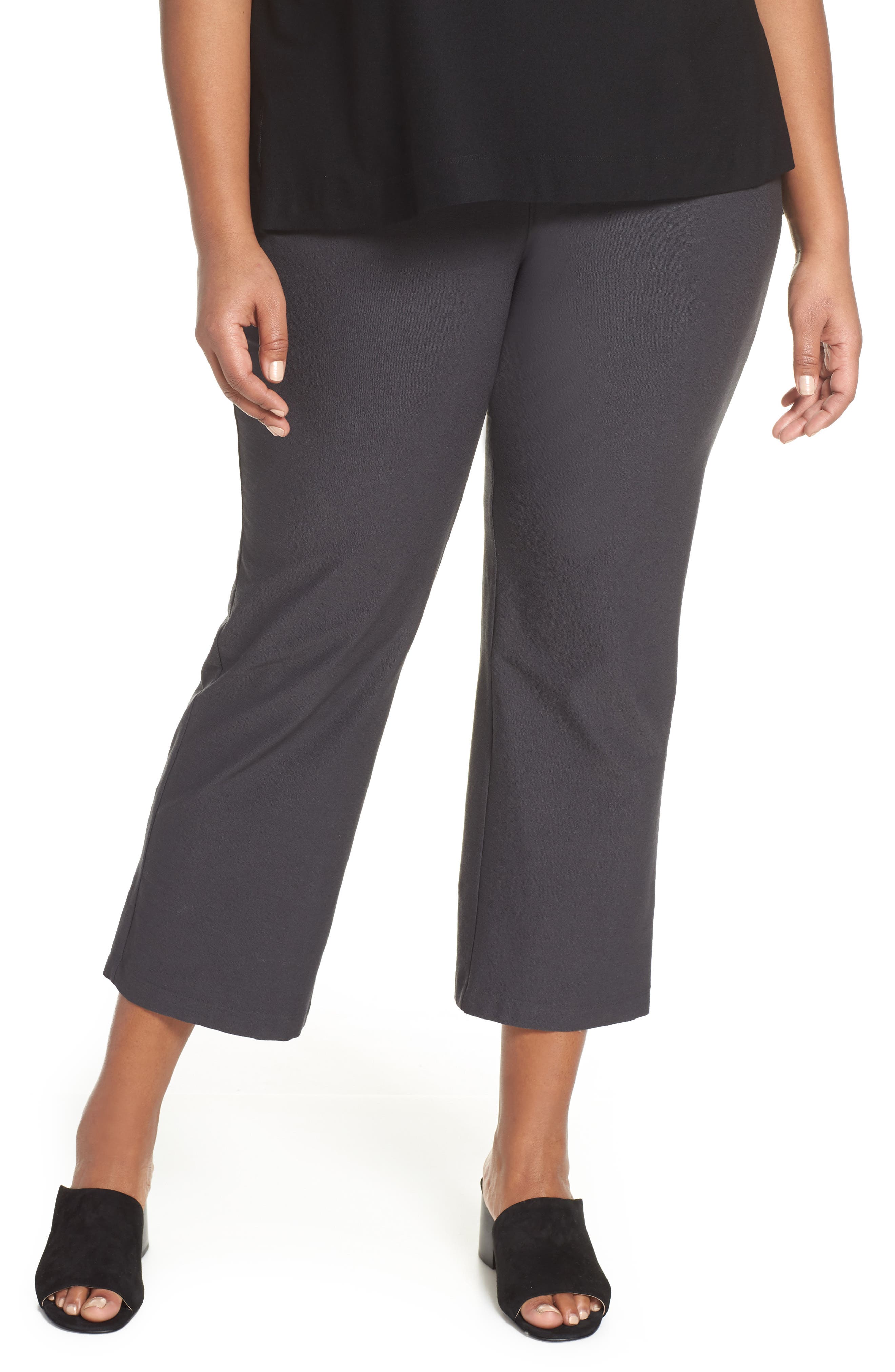 Plus Size Eileen Fisher Flare Ankle Pants, Grey