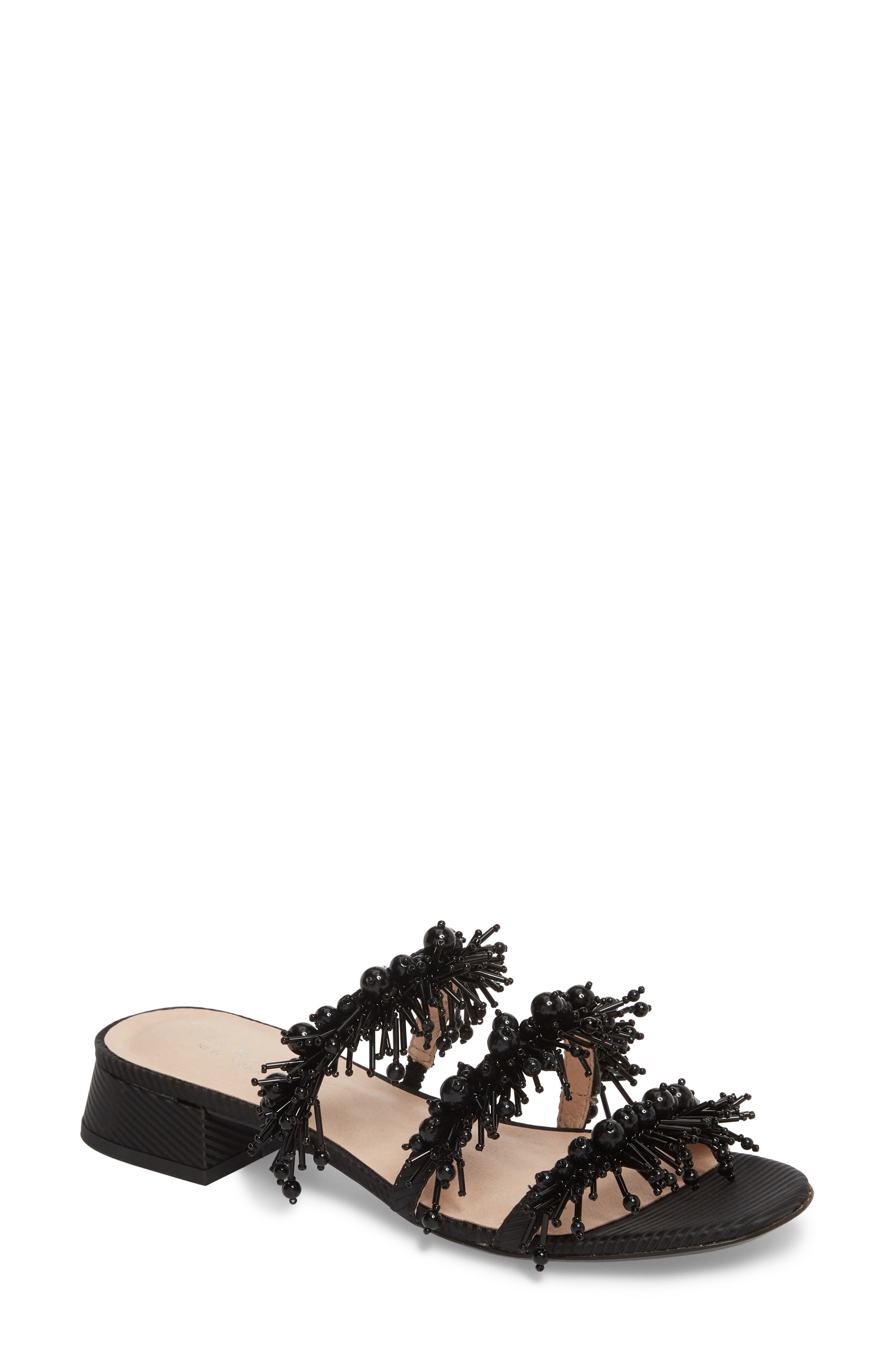 Cecelia New York Fes Embellished Slide Sandal, Black