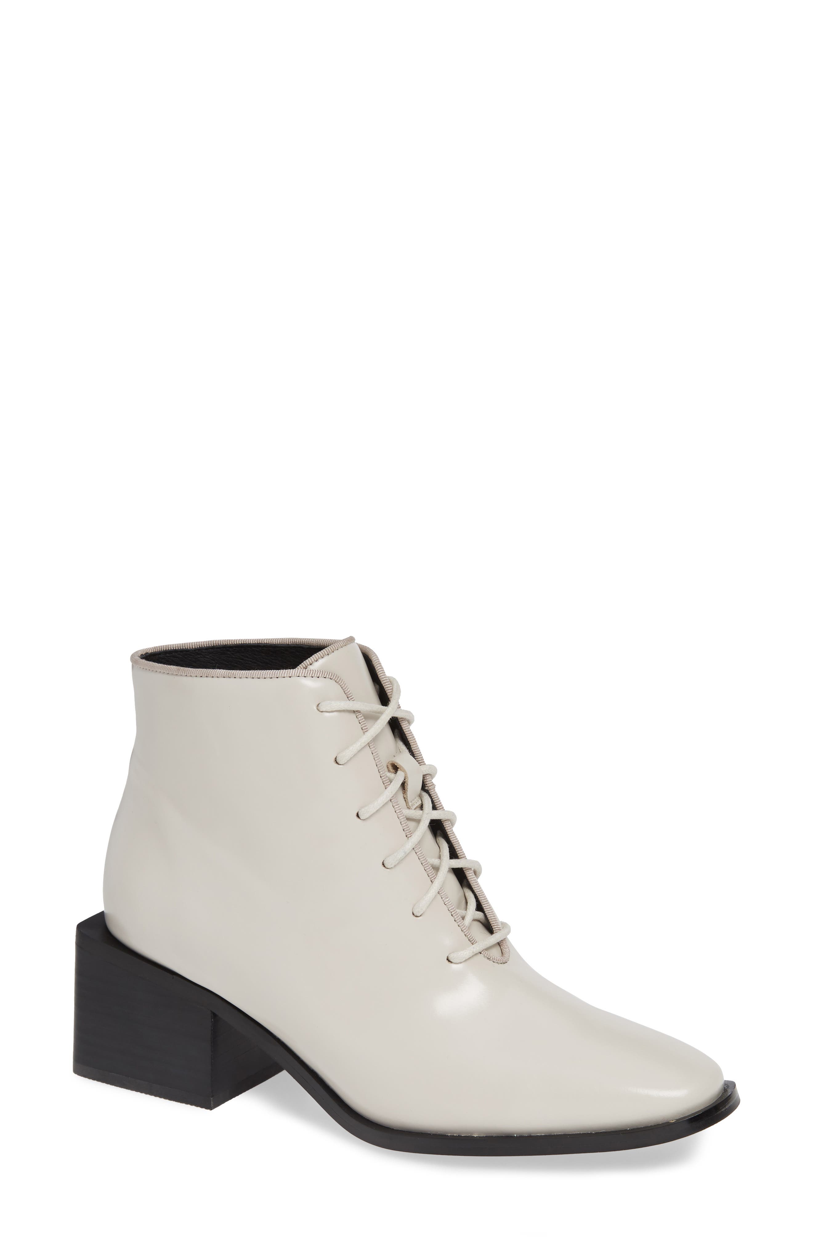 Jeffrey Campbell Talcott-3 Lace-Up Bootie, Ivory