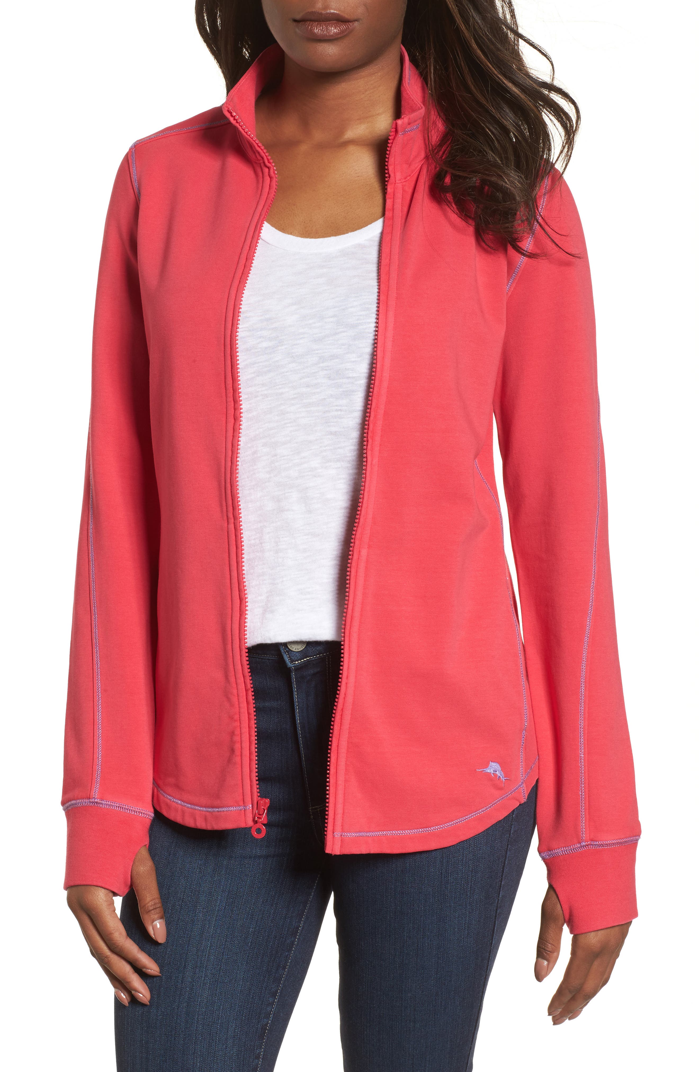 Tommy Bahama Jen And Terry Full Zip Top, Pink