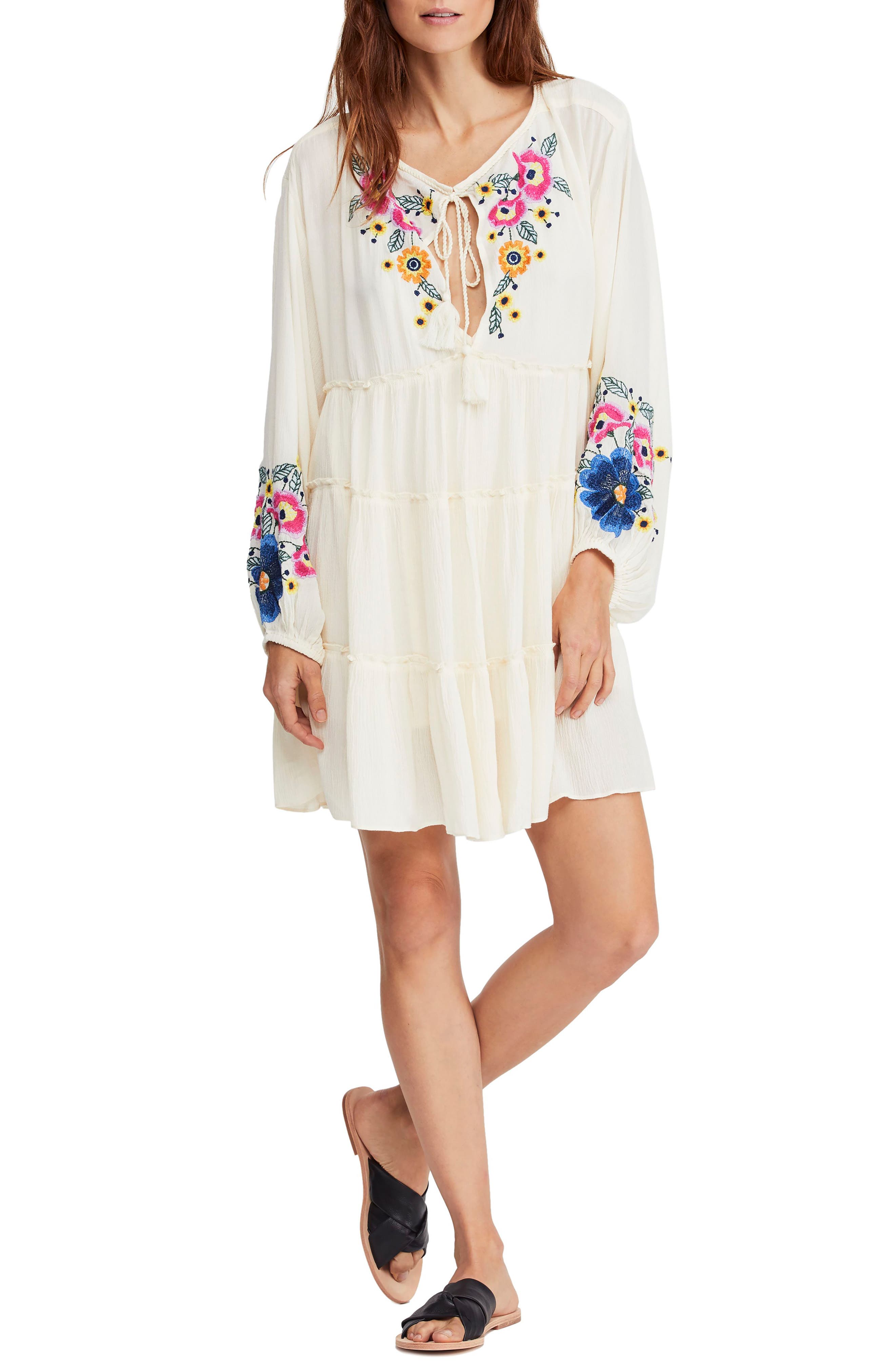 Free People Spell On You Embroidered Minidress, White