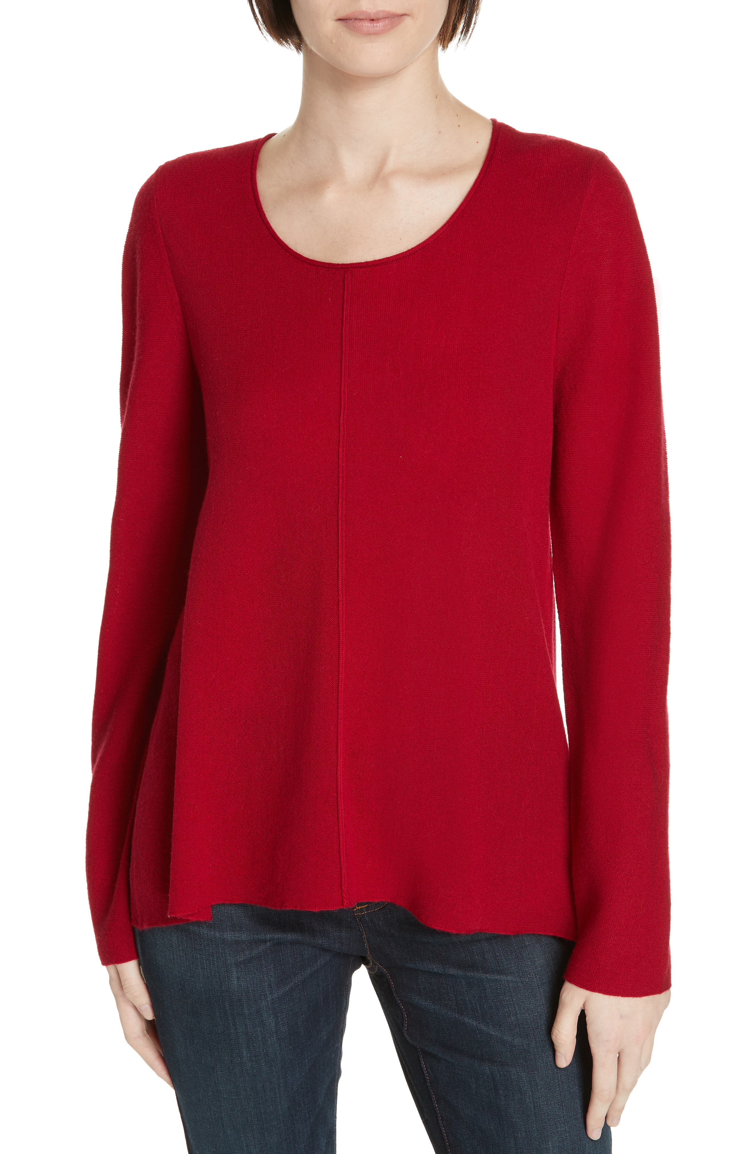 Eileen Fisher Merino Wool Pullover, Red