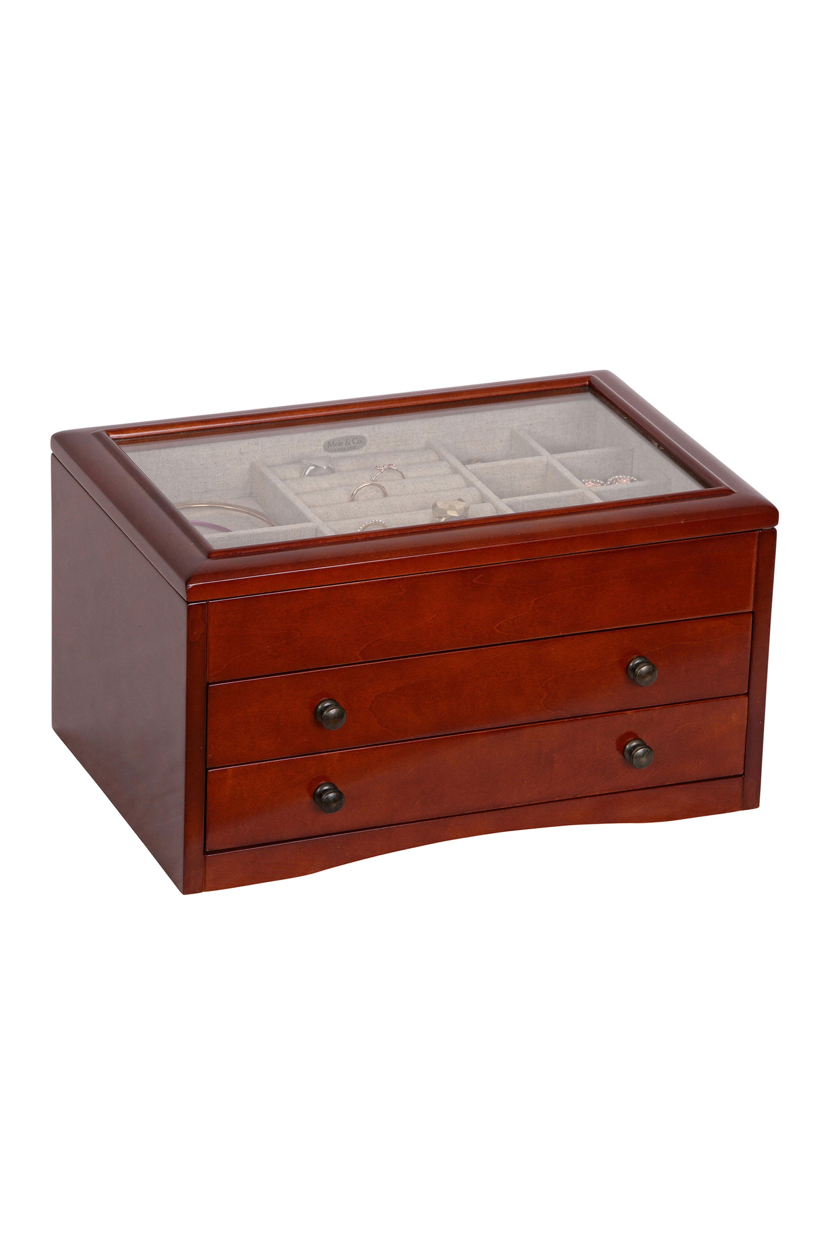 Mele & Co. Haywood Glass Top Jewelry Box Nordstrom