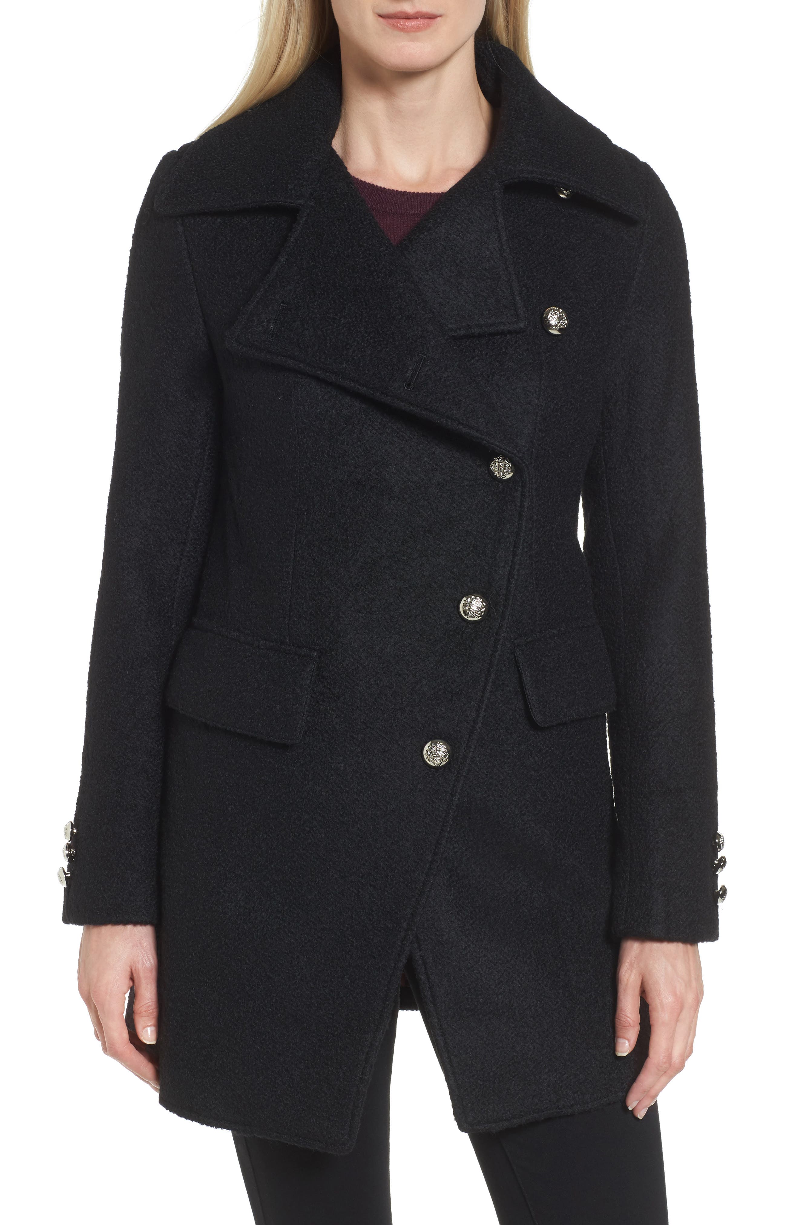 Laundry by Shelli Segal Bouclé Military Coat Nordstrom