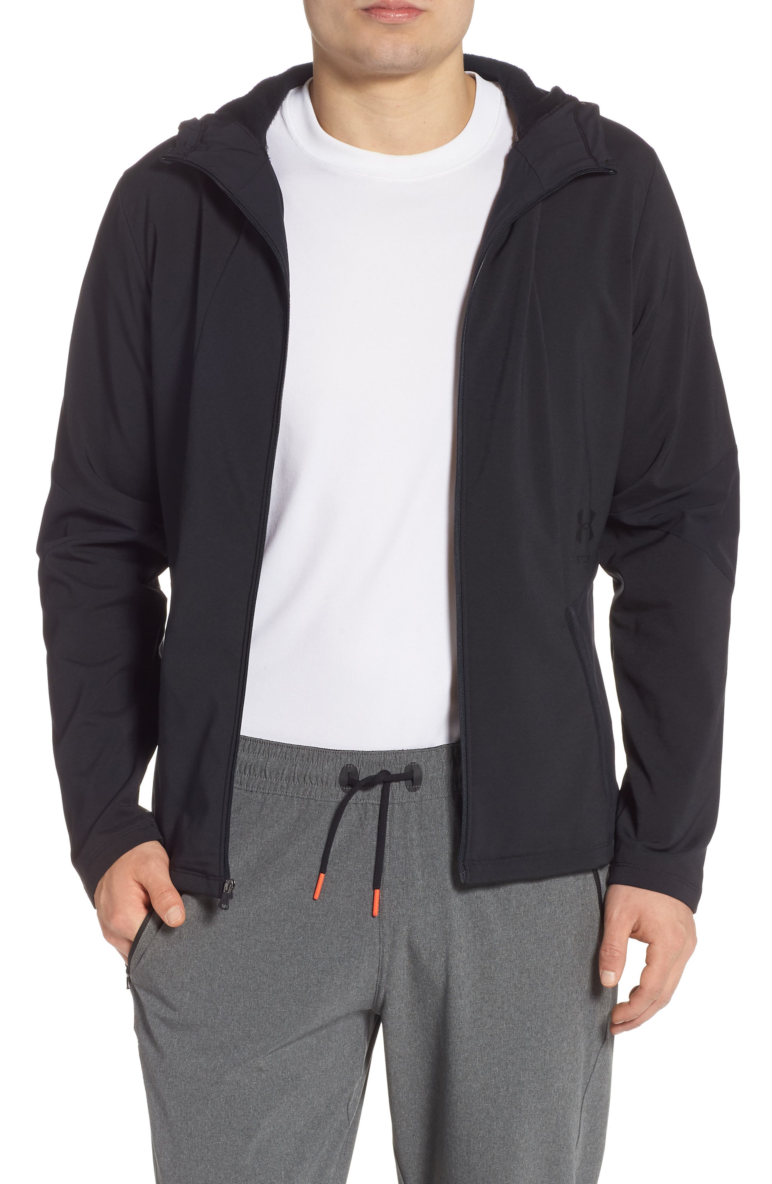 Under Armour Storm Cyclone Water Repellent Hooded Jacket, Black