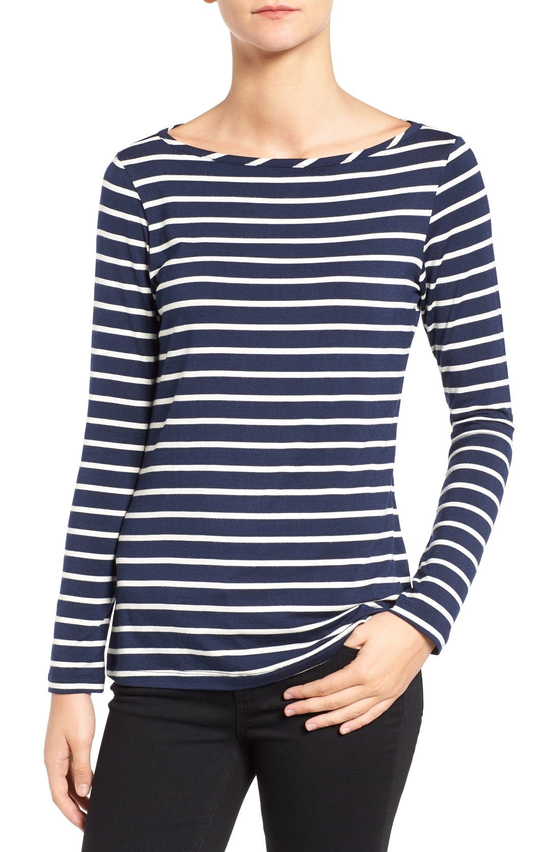 Amour Vert Francoise Stripe Top, Blue