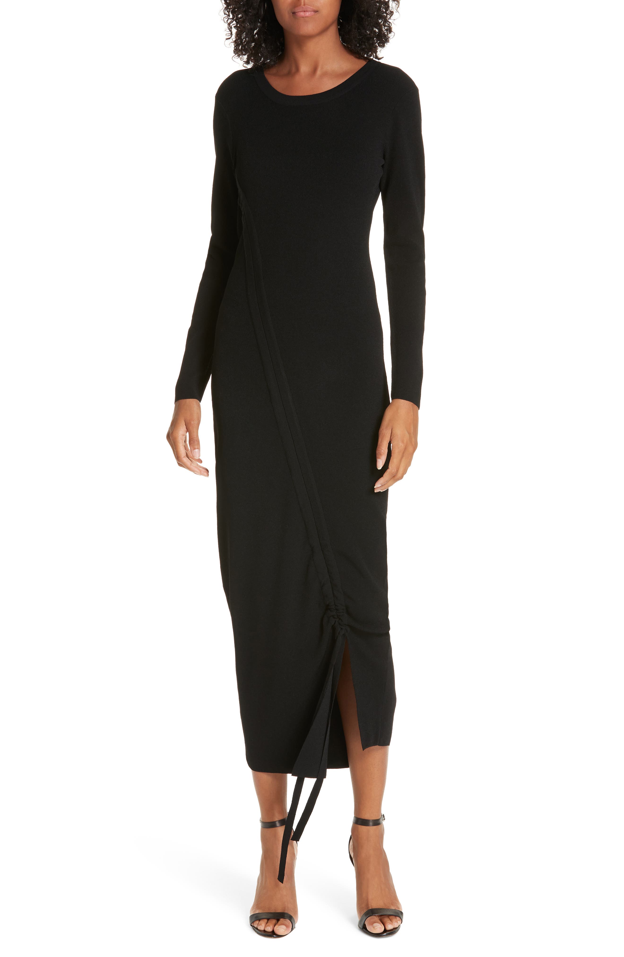 Milly Diagonal Ruched Tunnel Dress, Size Petite - Black
