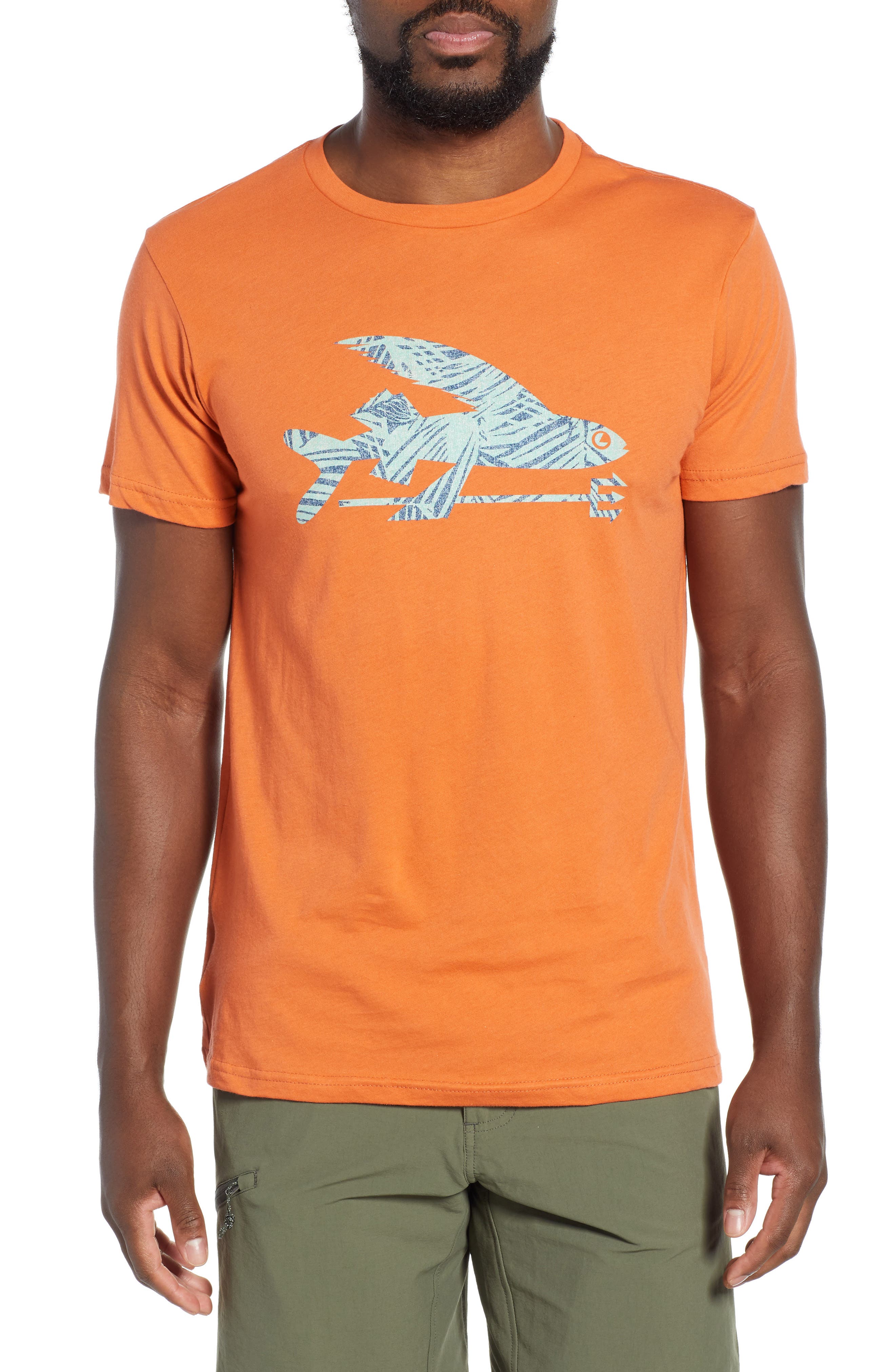 Patagonia Flying Fish Organic Cotton T-Shirt, Orange