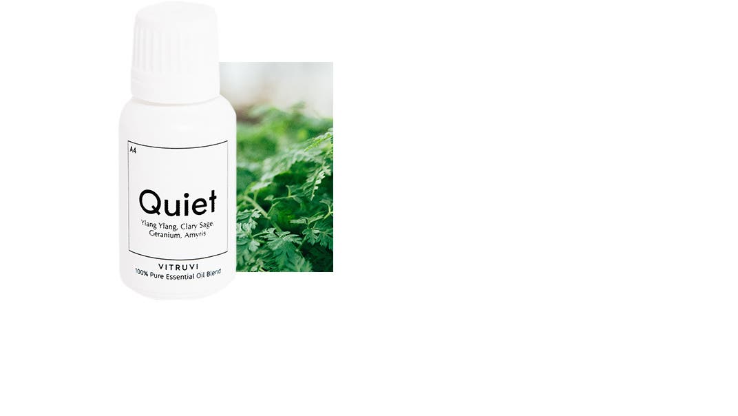 Quiet blend essential oil by Vitruvi.