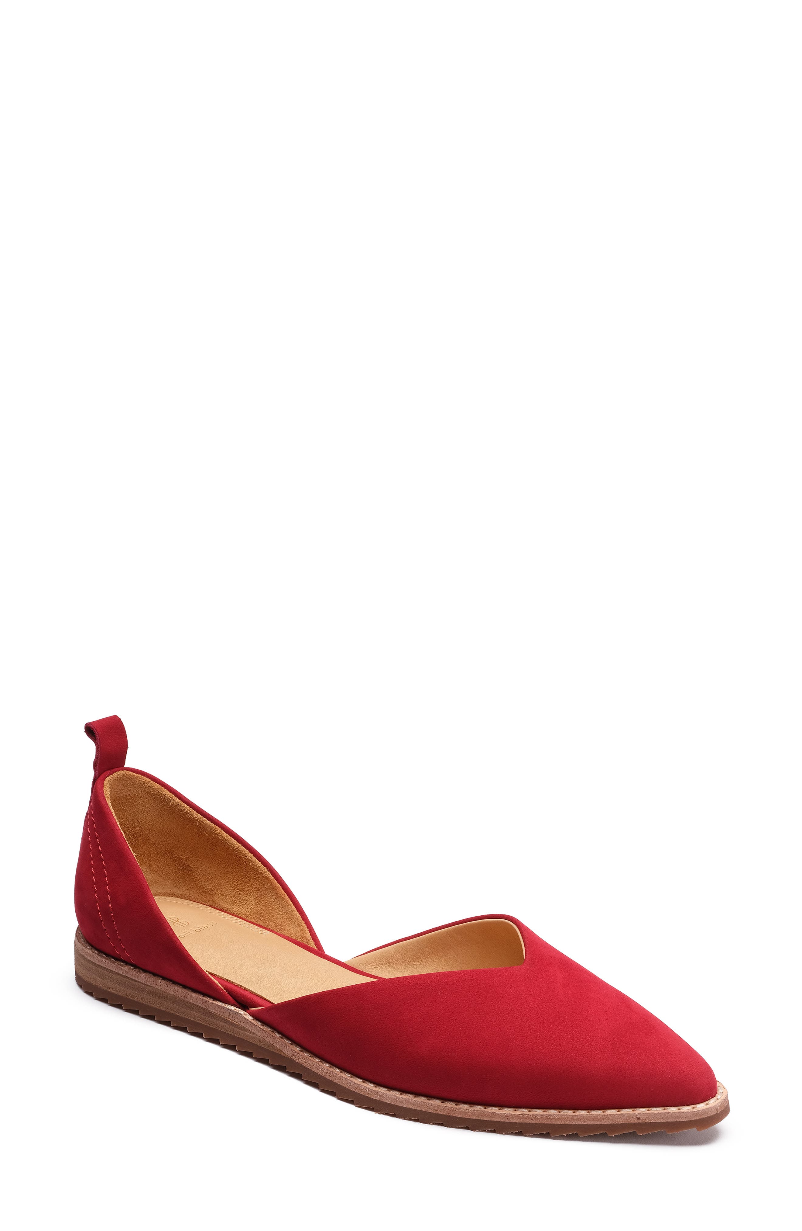 Bill Blass Sybil Pointy Toe Flat, Red