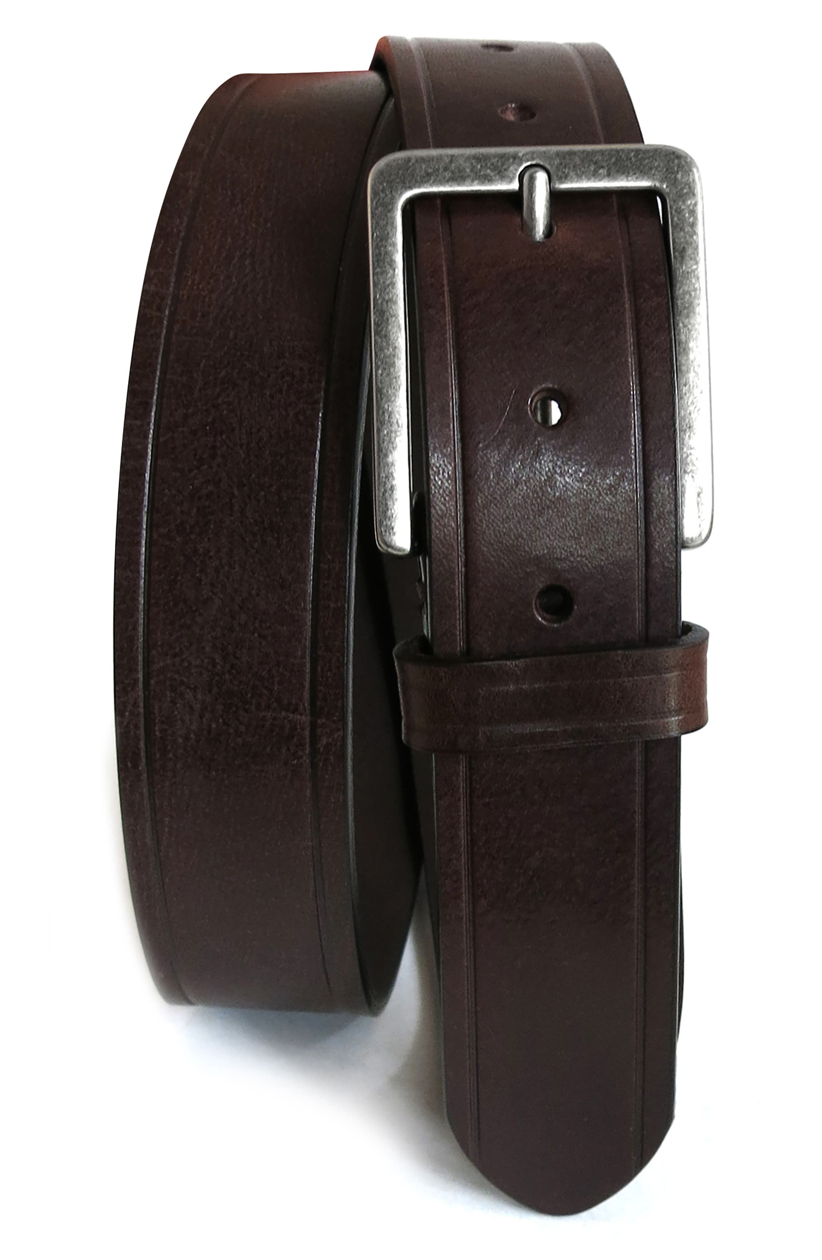 Boconi Embossed Leather Belt, Brown