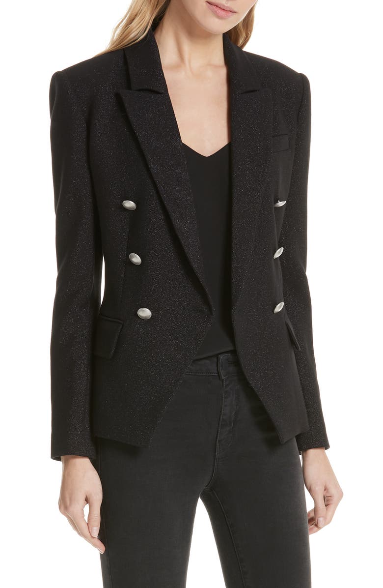 L'AGENCE Kenzie Sparkle Double Breasted Blazer | Nordstrom