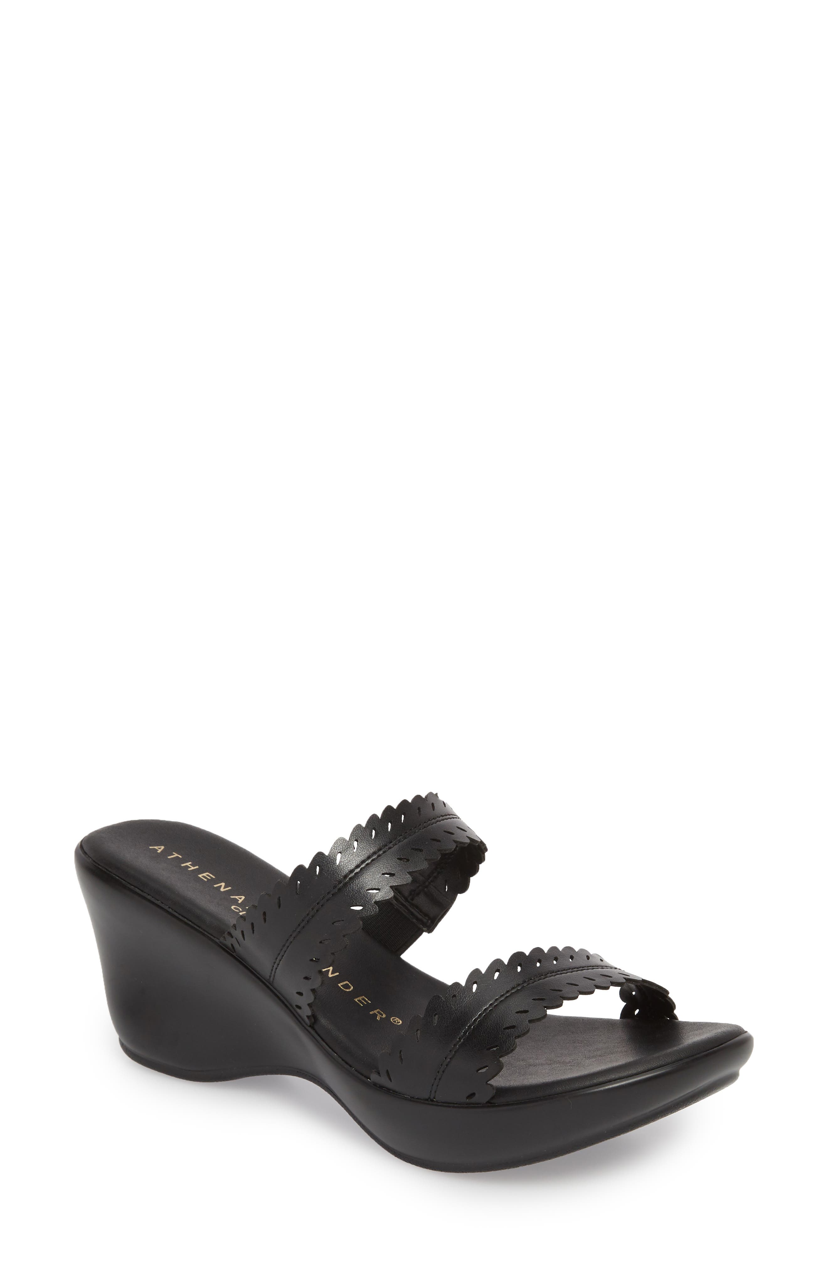 Athena Alexander Pouty Wedge Sandal- Black