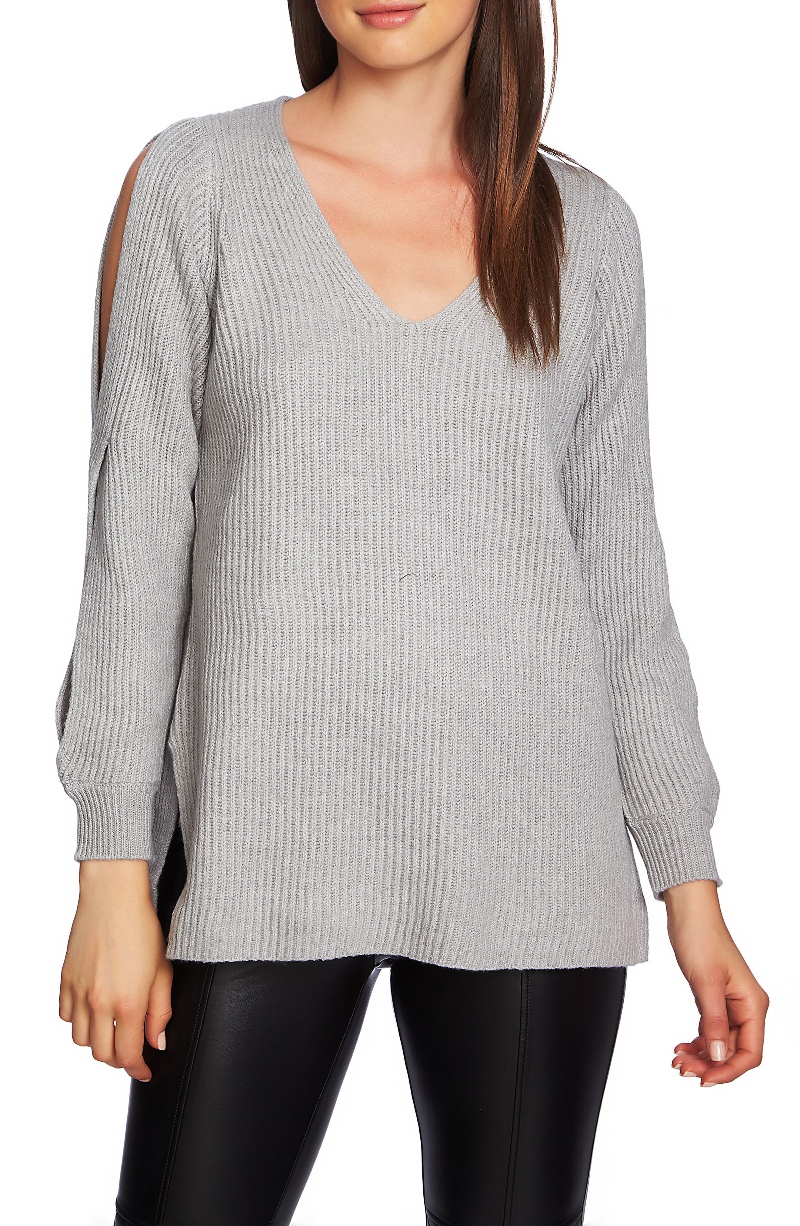 1.state Cold Shoulder Sweater, Grey