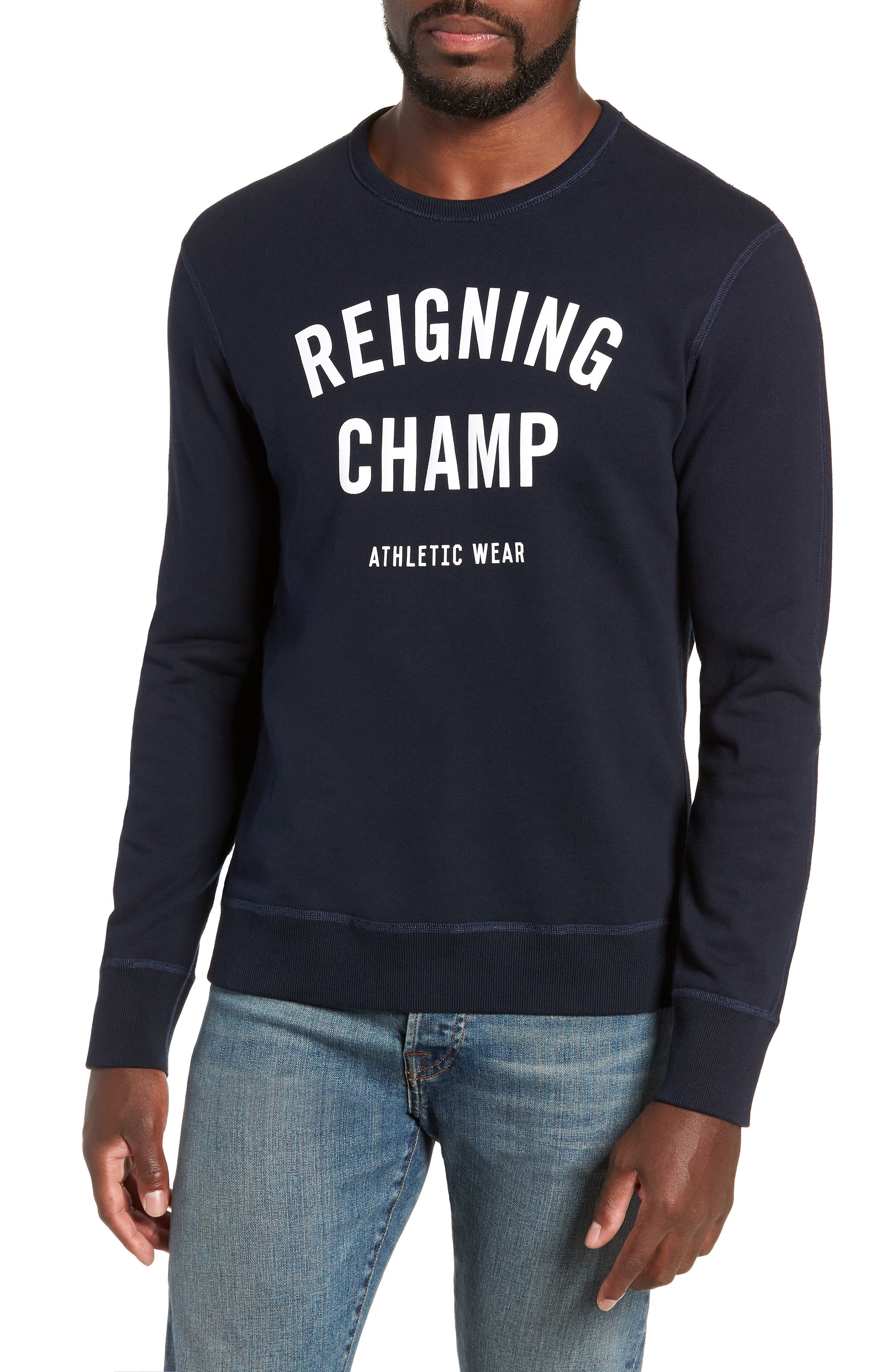 Reigning Champ Gym Logo Sweatshirt, Blue