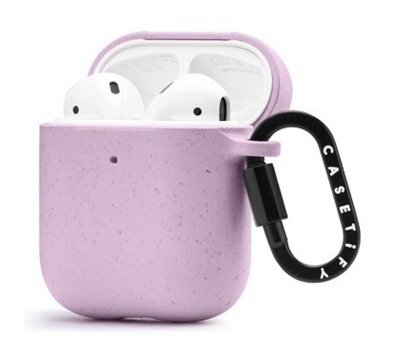 Lavender compostable AirPods case.