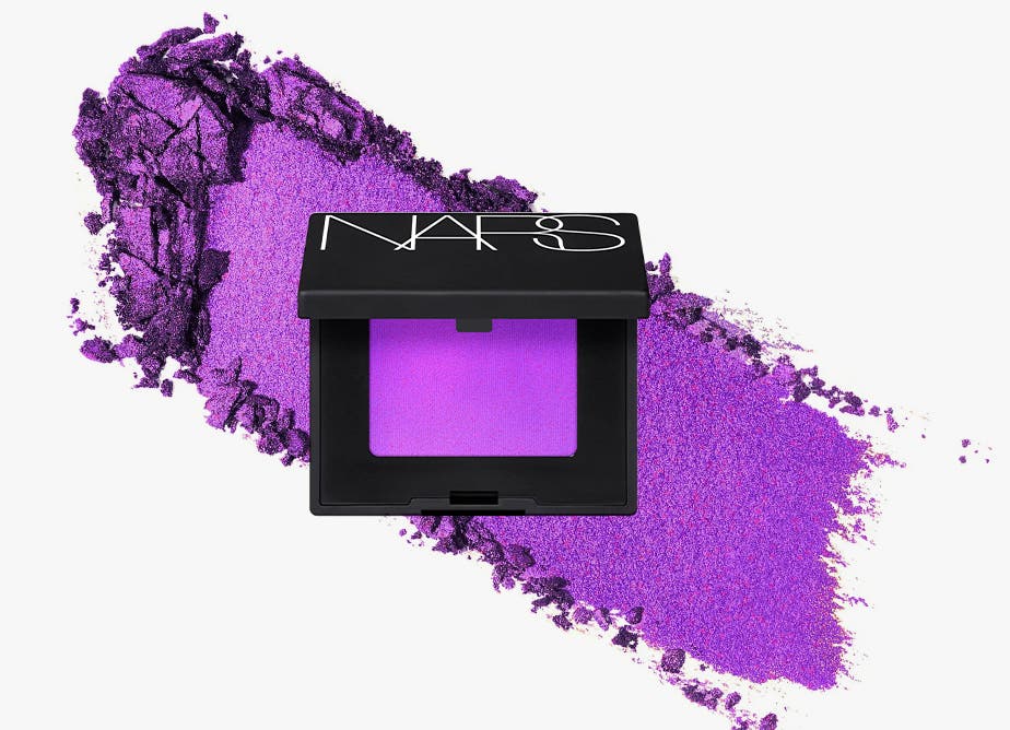 A palette of NARS Pure Pops Single Eyeshadow in bright purple