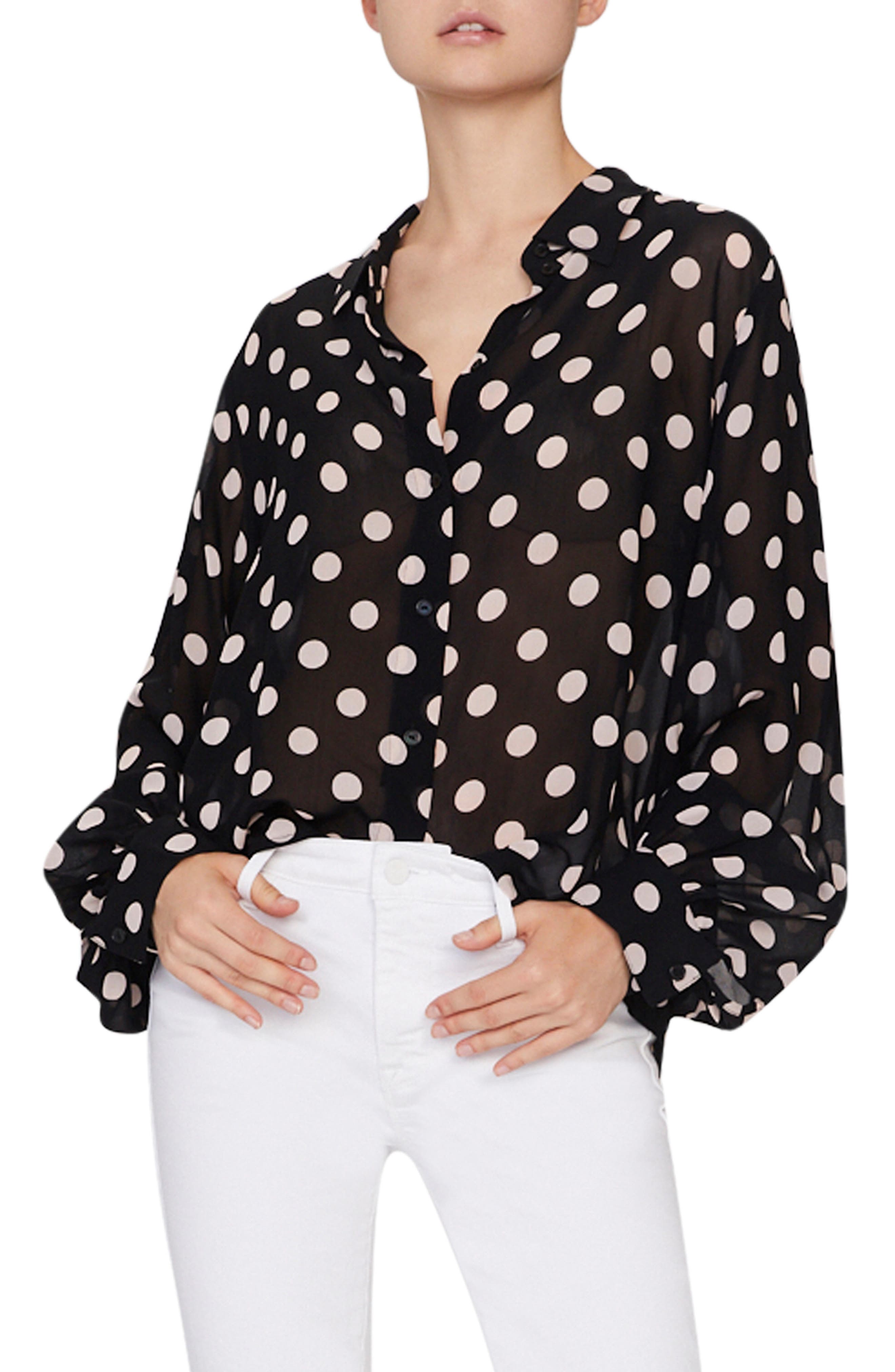 Sanctuary Tops SLONE BLOUSON SLEEVE POLKA DOT BLOUSE