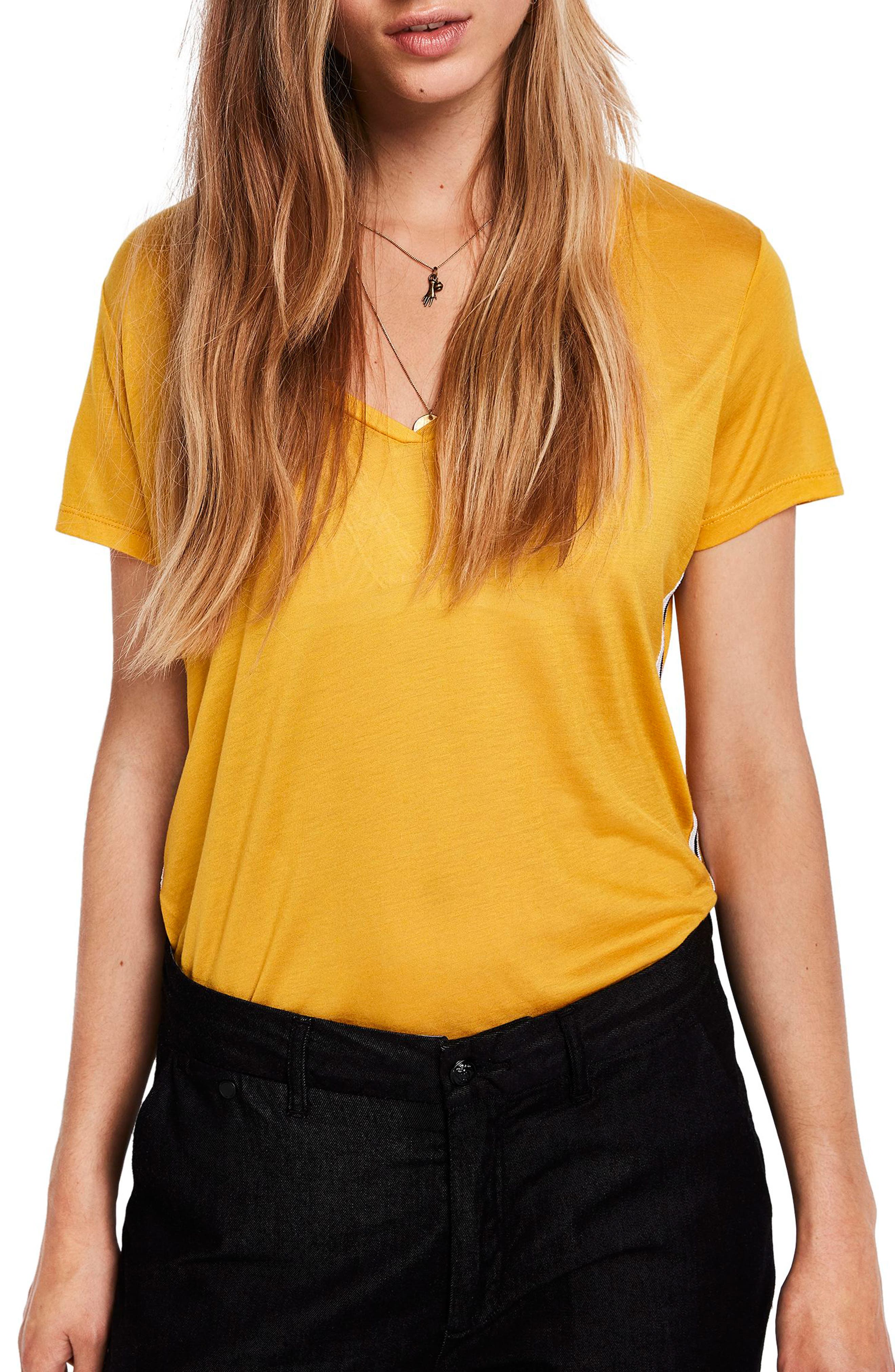 Scotch & Soda Side Slit Tee, Yellow