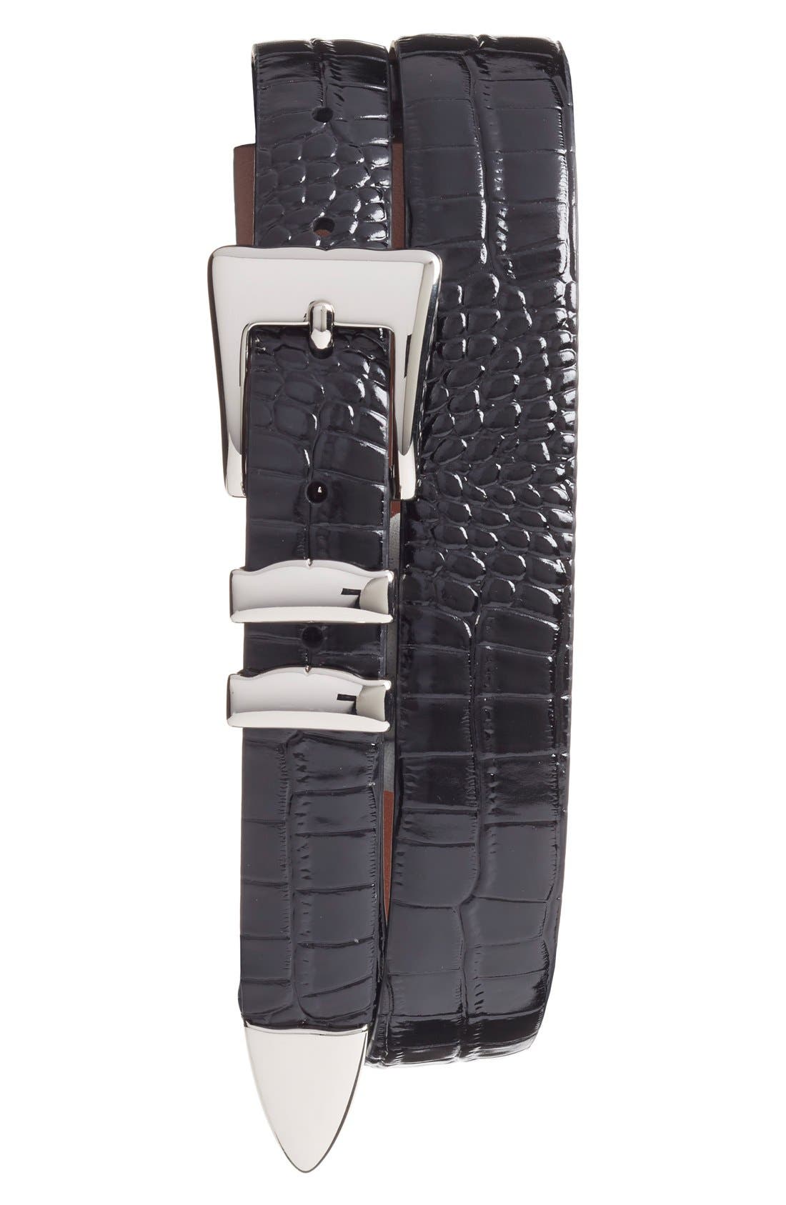 Torino Belts Alligator Embossed Leather Belt